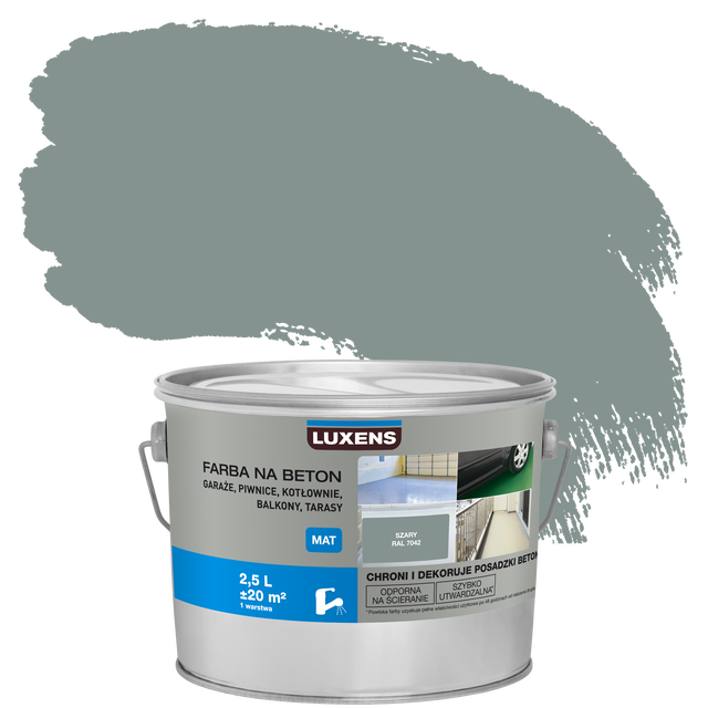 Farba do podłóg na beton Luxens 2.5 l Szary 7042 Mat 