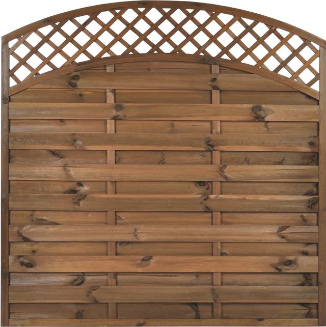 Płot szczelny z łukiem i kratką Nive 180x180 cm Naterial