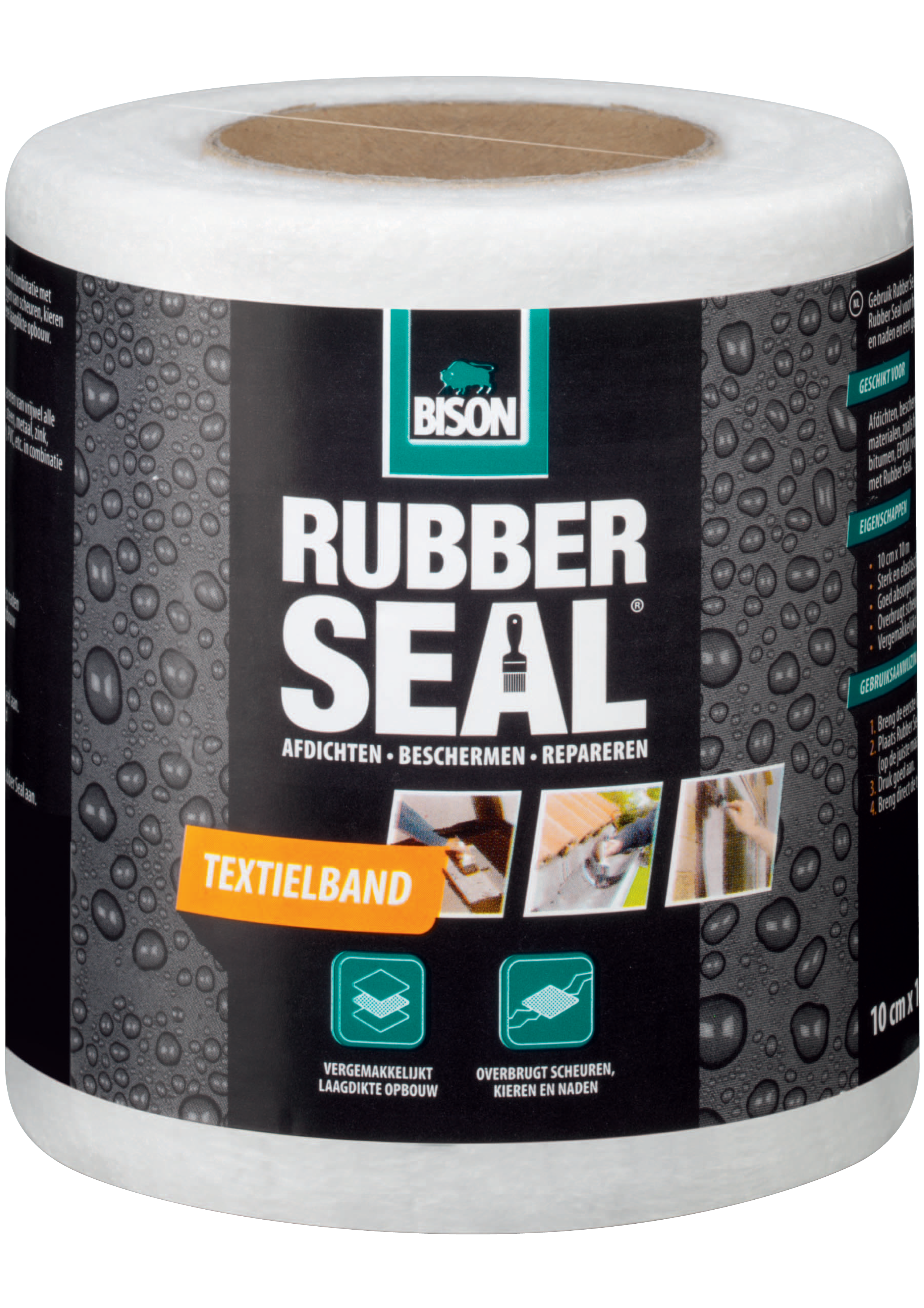 Taśma uszczelniająca wzmocniona RUBBER SEAL 10 m x 10 cm BISON