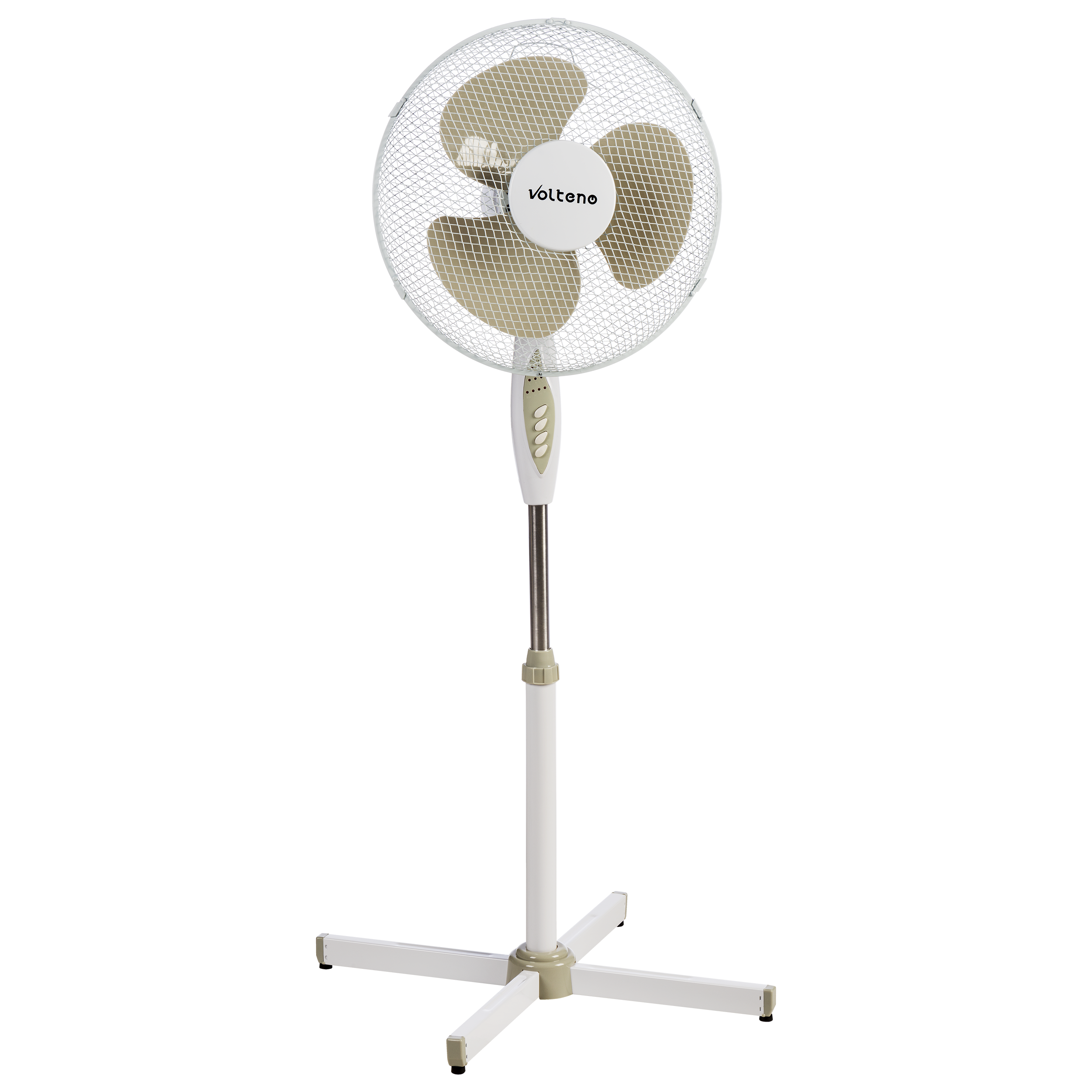 Wentylator stojący podłogowy 40 cm 40W z pilotem białobeżowy Volteno