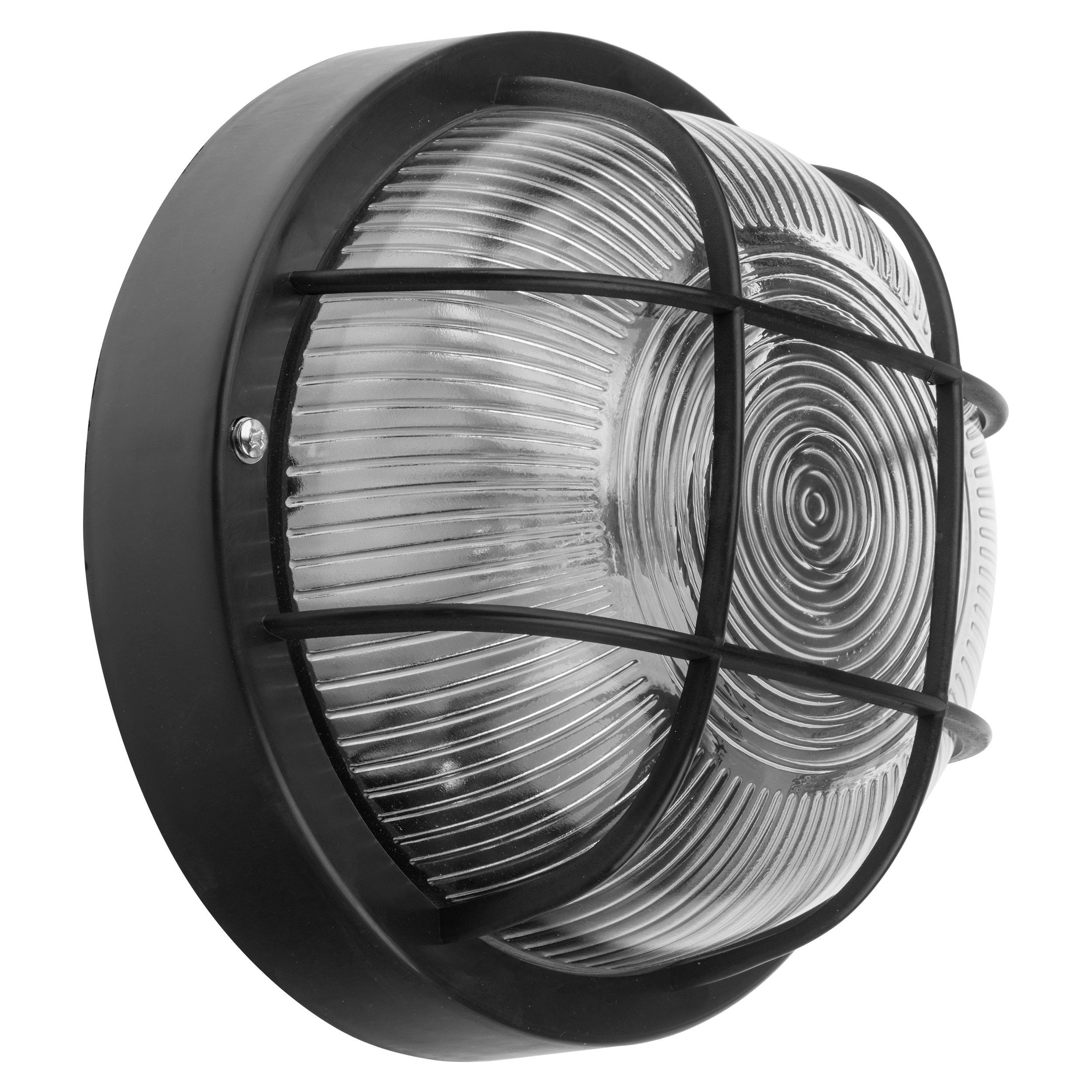 Oprawa z klatką IP44 czarna okrągła E27 INSPIRE