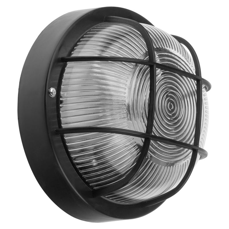 Oprawa z klatką IP44 czarna okrągła E27 INSPIRE