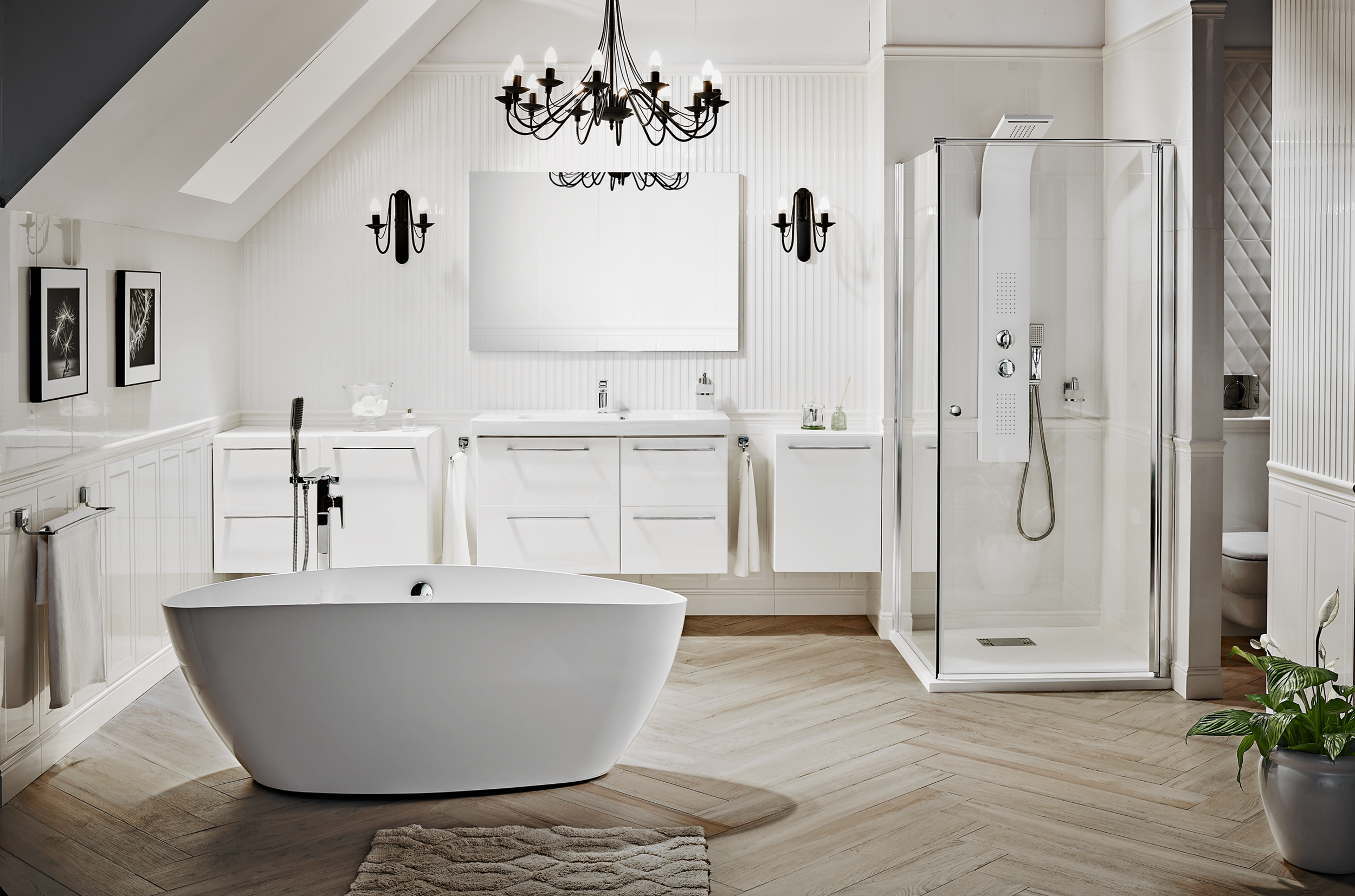 pensile da bagno Remix bianco lucido L45 x H58 x P45 cm - 2