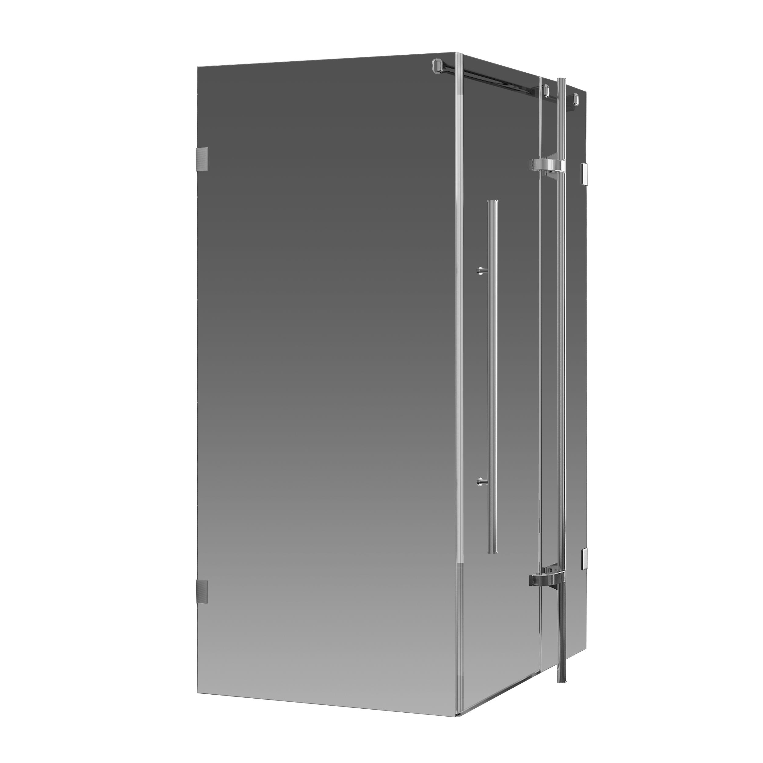 Kabina prysznicowa kwadratowa Ferra 90 x 90 x 190 cm chrom szkło grafitowe Wellneo - 7