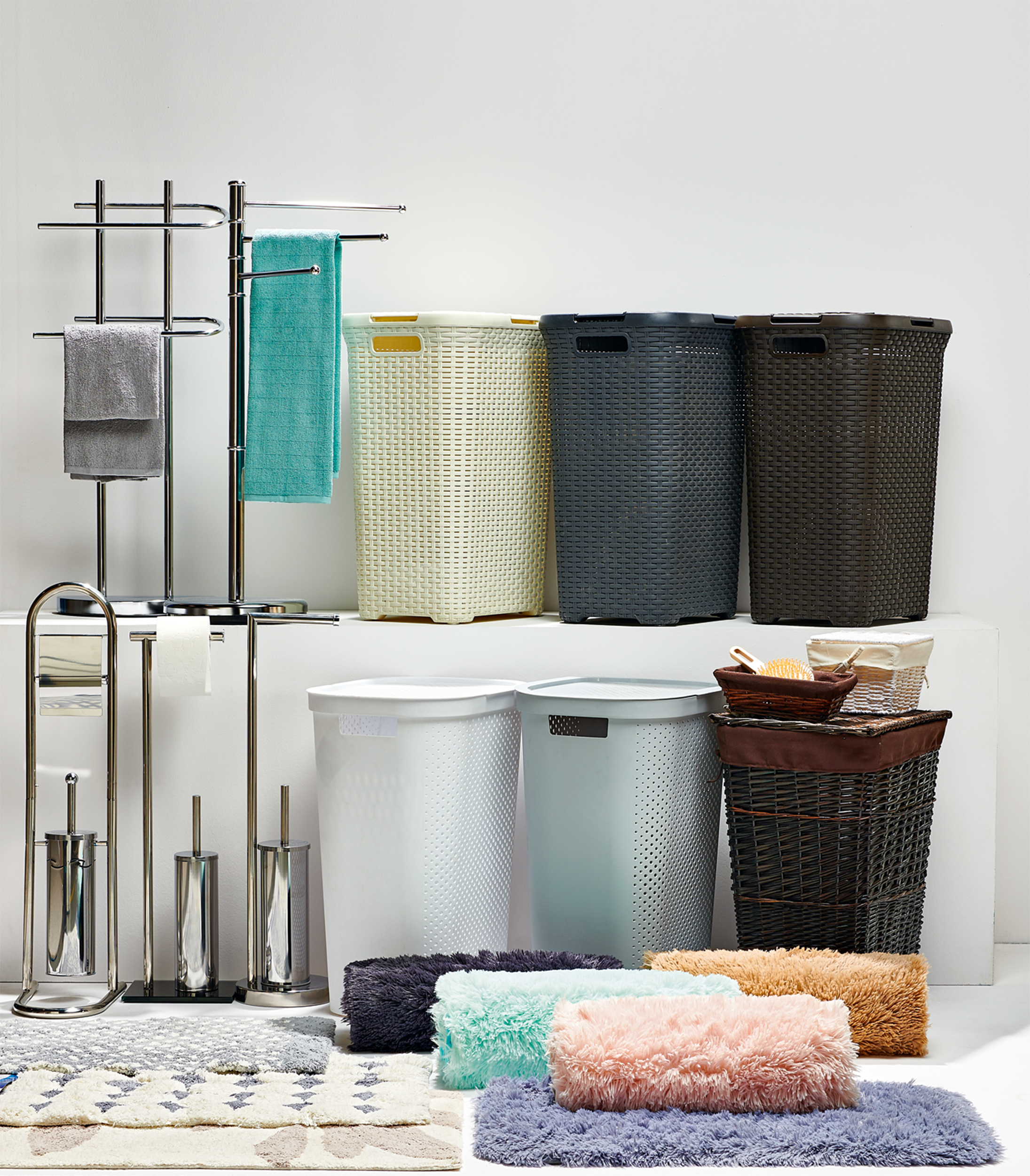 Stojak łazienkowyna papier toaletowy i szczotkę WC Basic I Bisk - 2