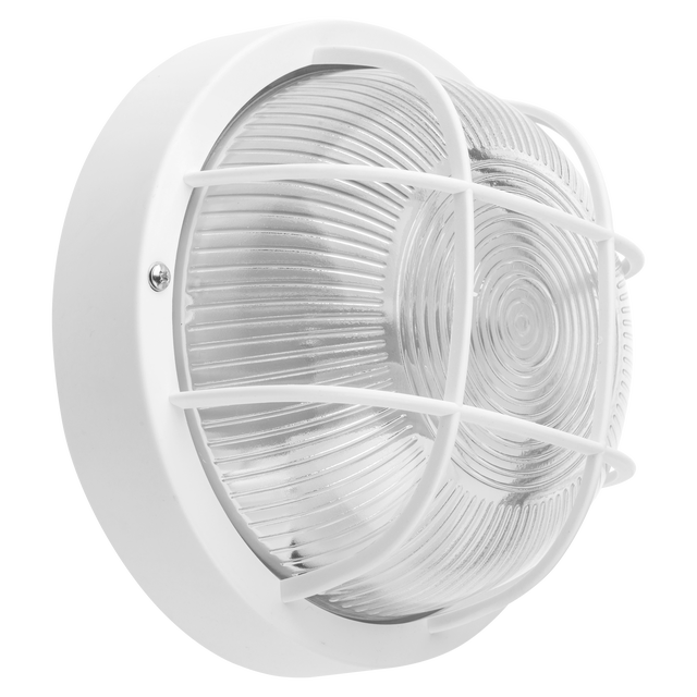 Oprawa z klatką IP44 biała okrągła E27 INSPIRE