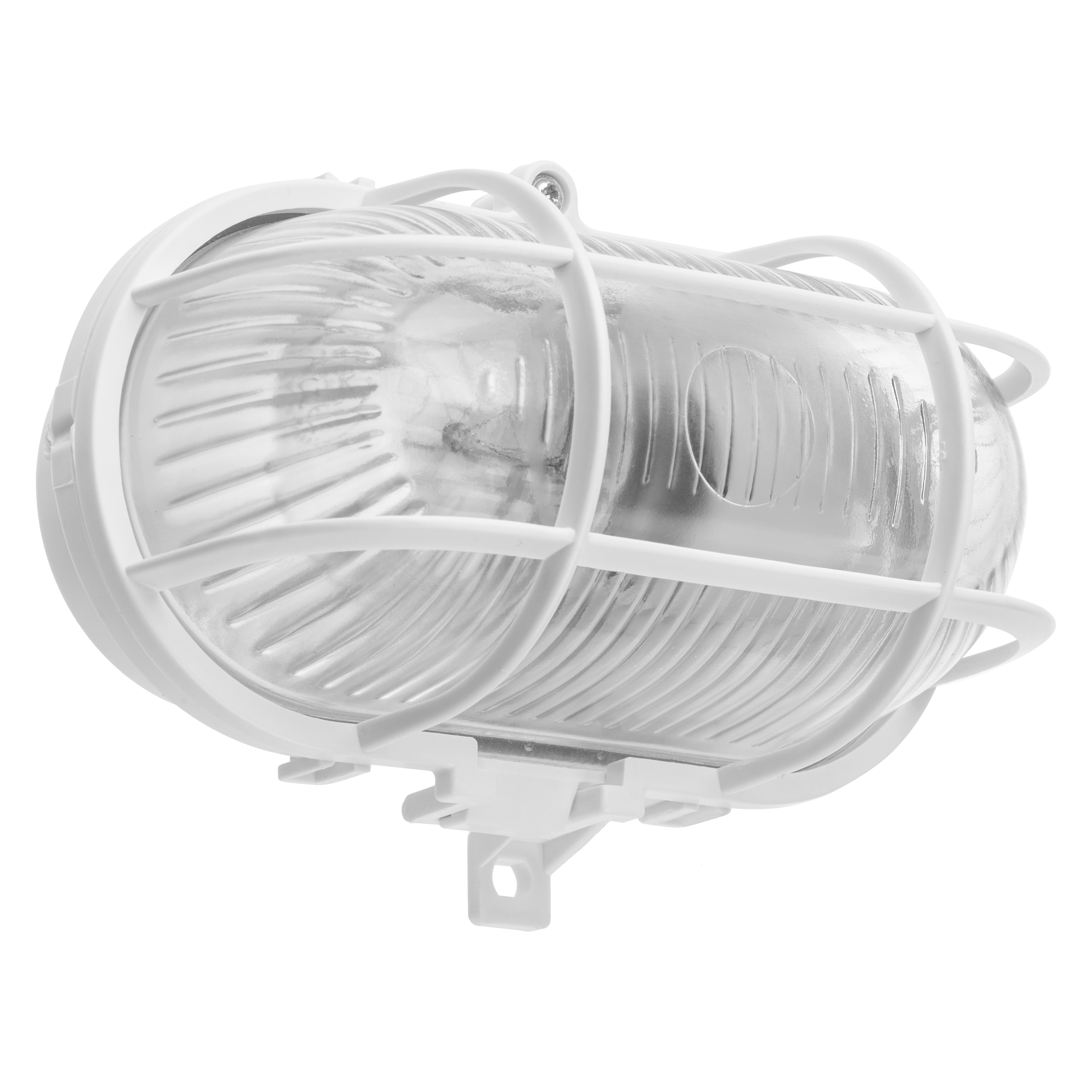 Oprawa z klatką IP44 biała owalna E27 INSPIRE