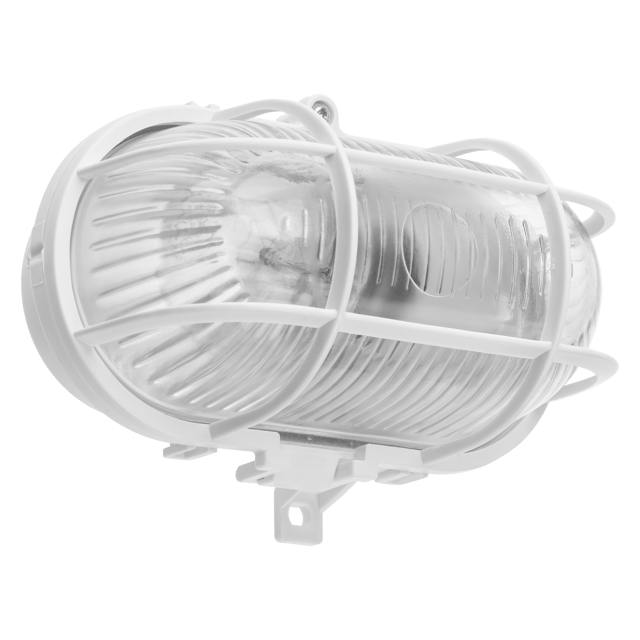 Oprawa z klatką IP44 biała owalna E27 INSPIRE