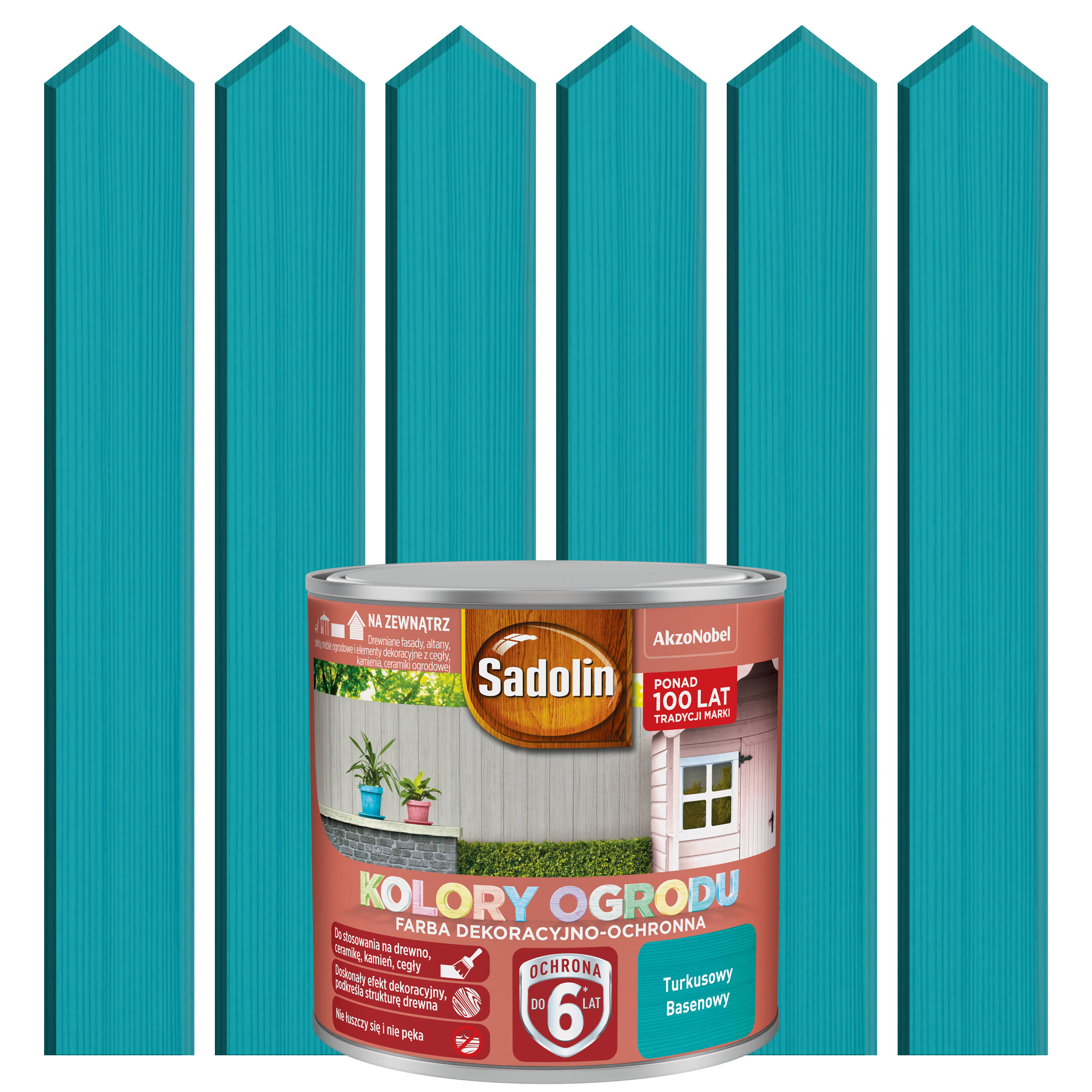 Farba do drewna KOLORY OGRODU 0.25 l Turkusowy basenowy SADOLIN