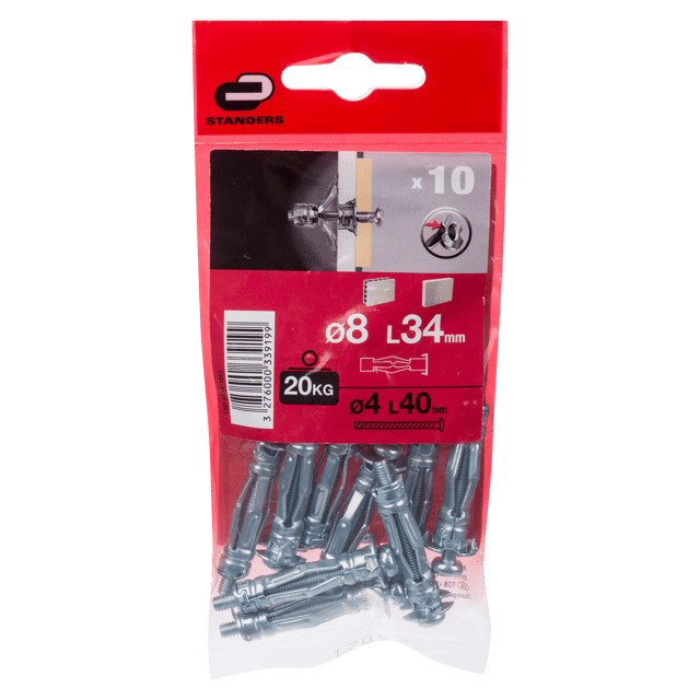 Kołek do GK Molly 8 x 34 mm 10 szt. Standers