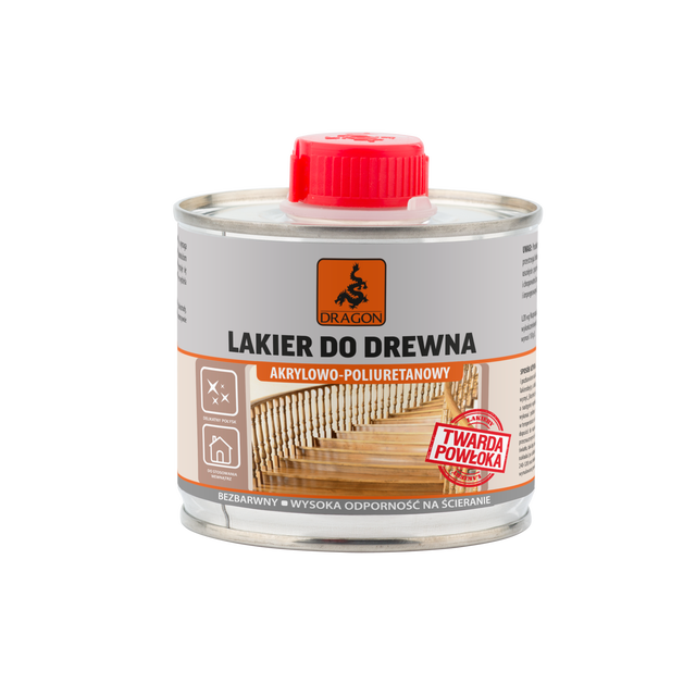 Lakiery do wnętrz AKRYLOWO-POLIURETANOWY 0.2 l Bezbarwny DRAGON