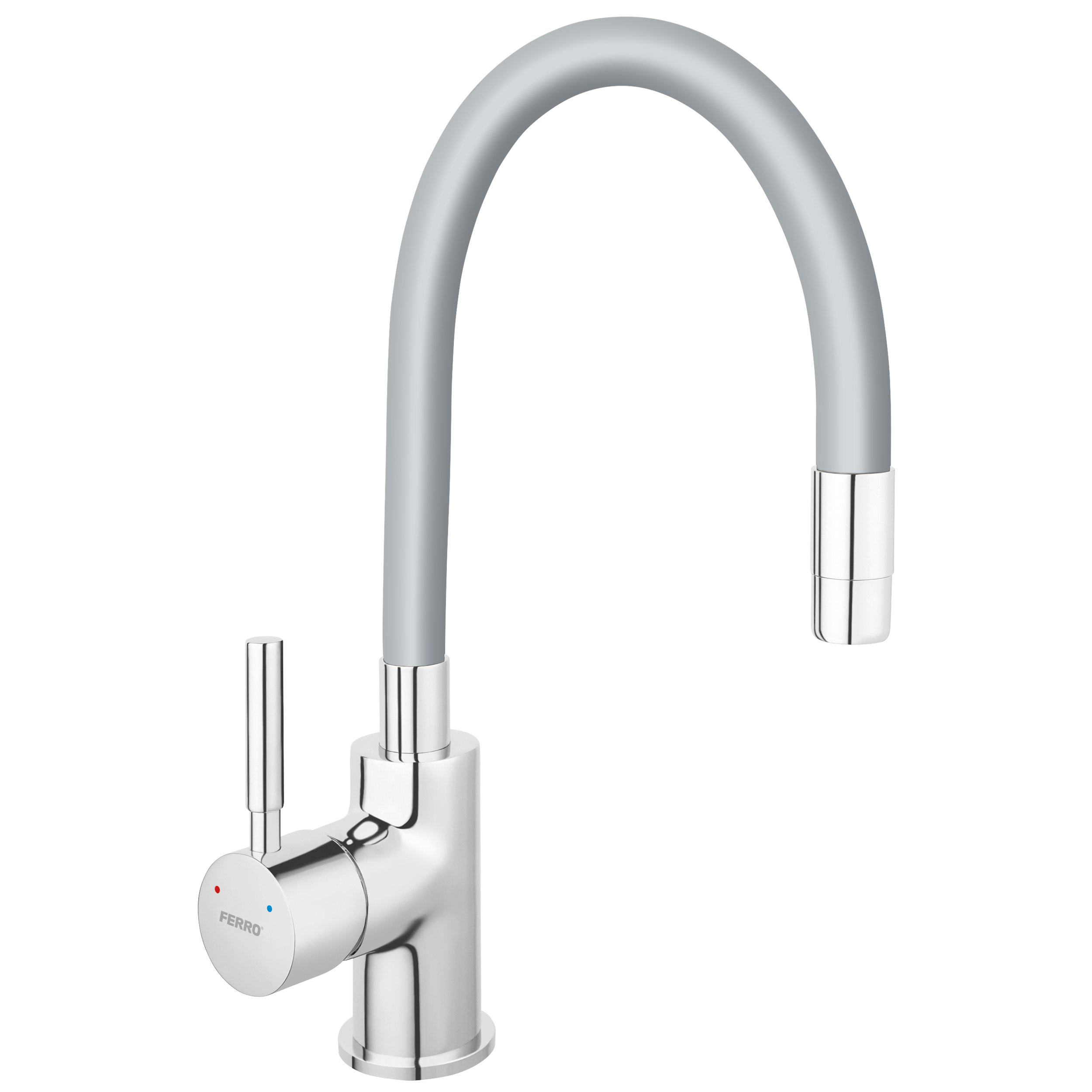 Bateria kuchenna z elastyczną wylewką U 34 cm Fitness Szara Ferro