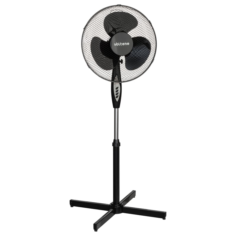Wentylator stojący podłogowy 40 cm 40W z pilotem czarny Volteno