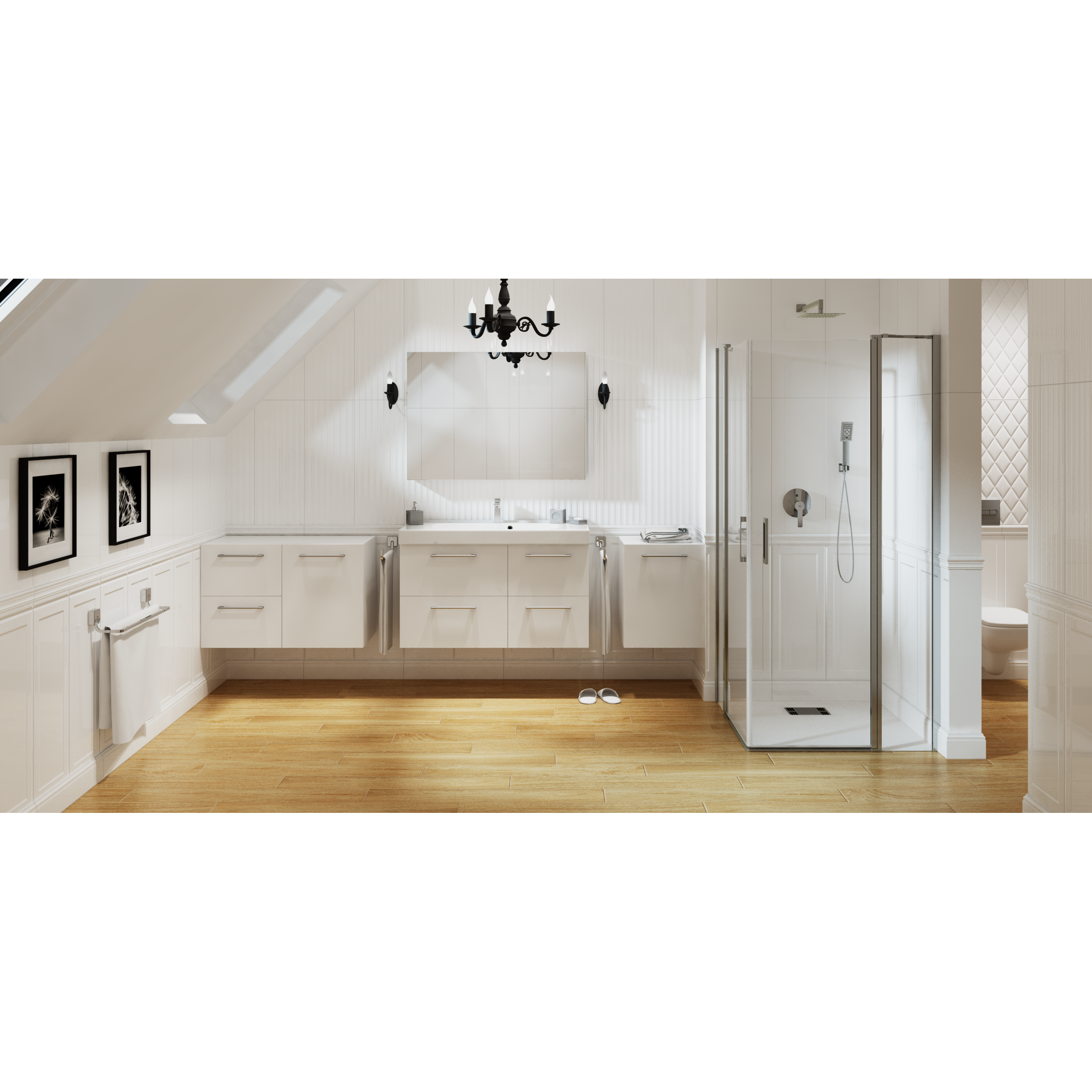 pensile da bagno Remix bianco lucido L45 x H58 x P45 cm - 3