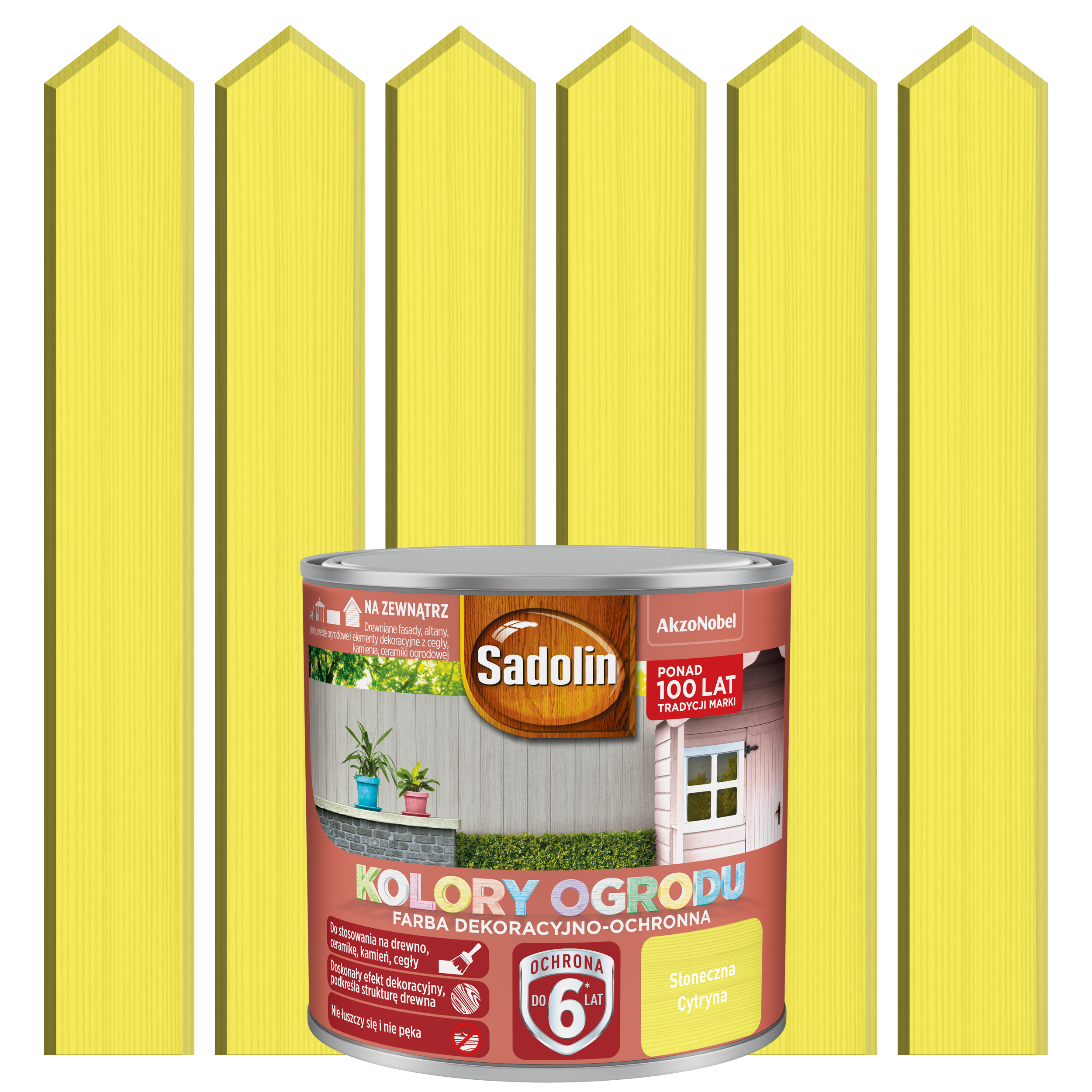 Farba do drewna KOLORY OGRODU 0.7 l Słoneczna cytryna SADOLIN