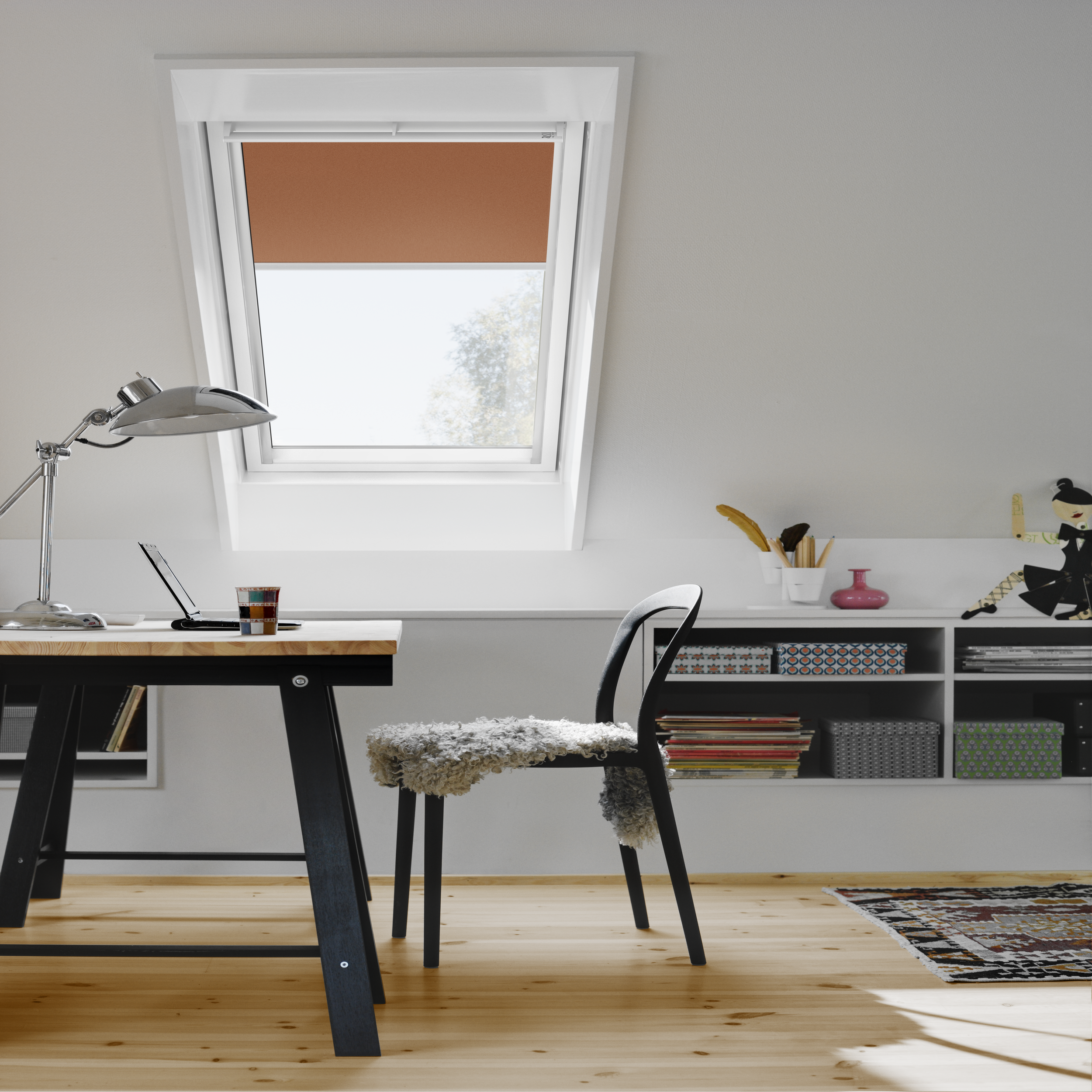 Roleta zaciemniająca do okna dachowego DKL MK06 4564S Pomarańczowa 78 x 118 cm Velux - 4