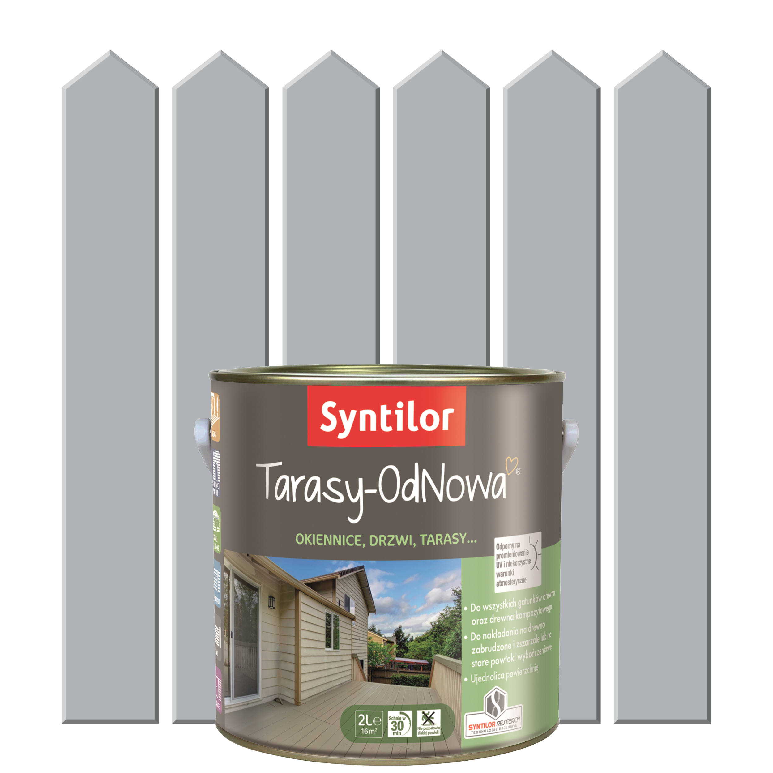 Farba do drewna TARASY ODNOWA 2 l Szary Jasny SYNTILOR