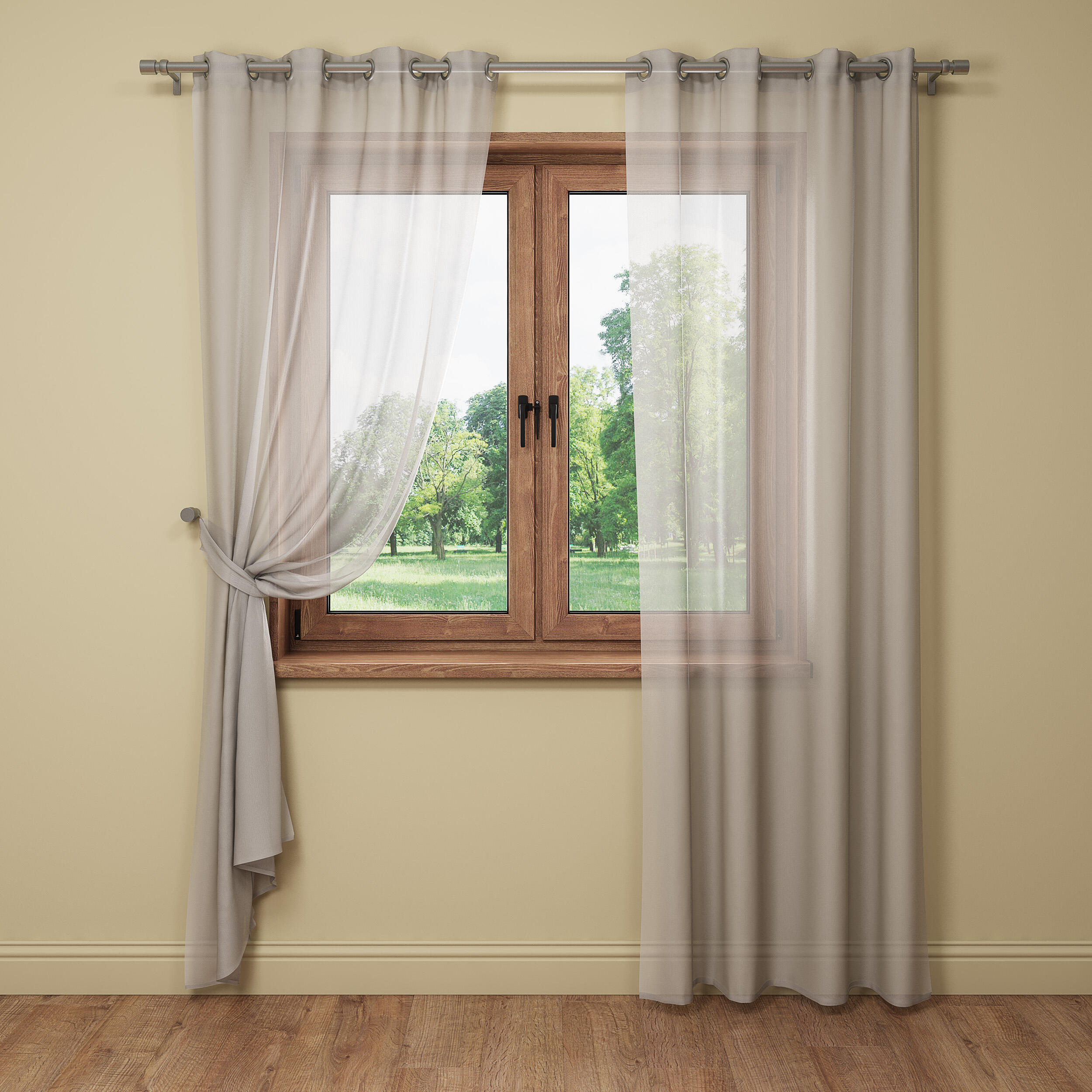 Firana na przelotkach Softy 140 x 260 cm szara Inspire - 7
