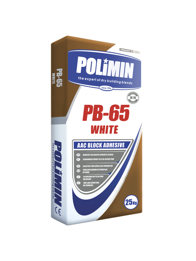 Zaprawa klejowa PB-65 Biały M10 25 kg Polimin