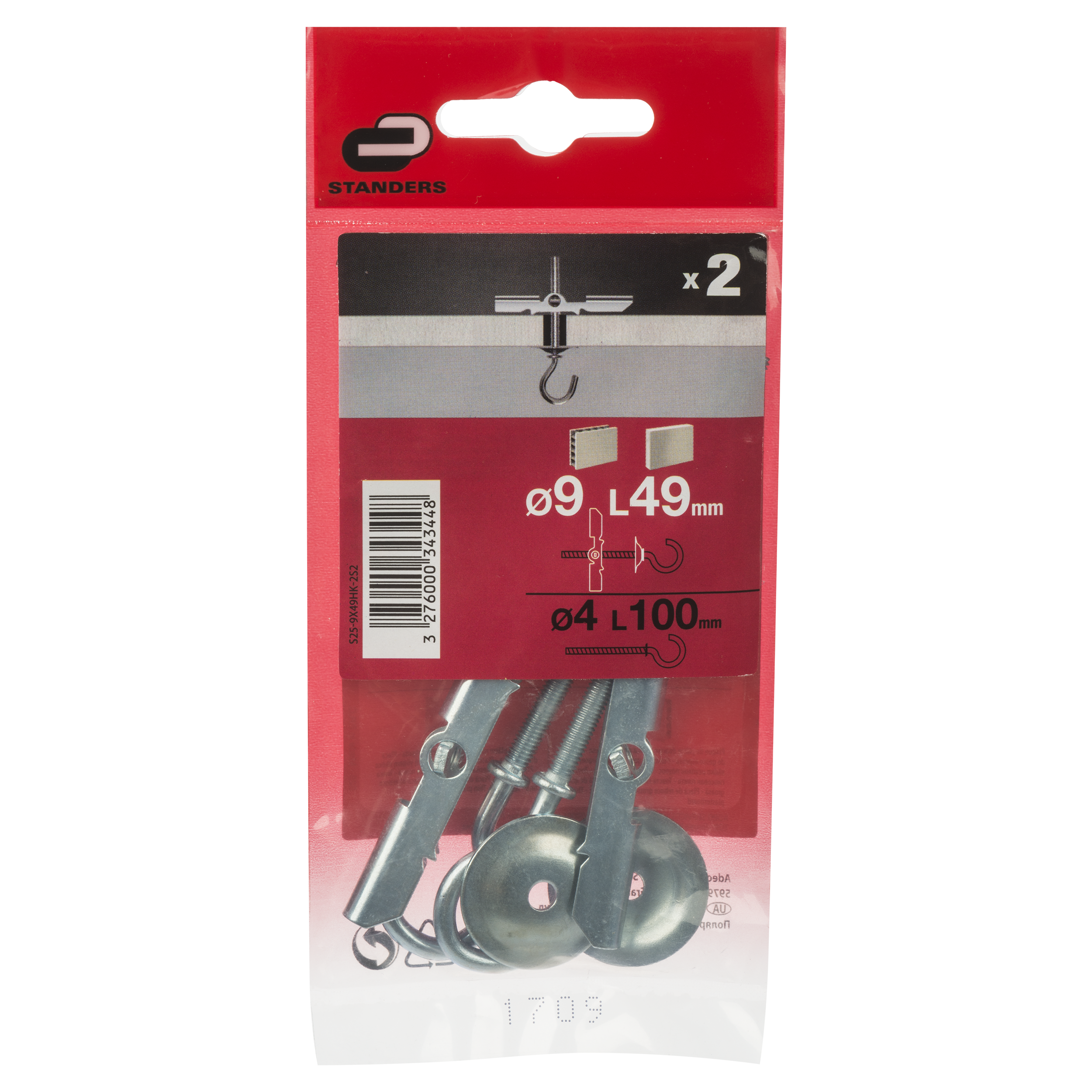 2 tacos de vuelco de balancín con hembrilla para pared hueca, ø 9 mm y L. 100 mm - 5