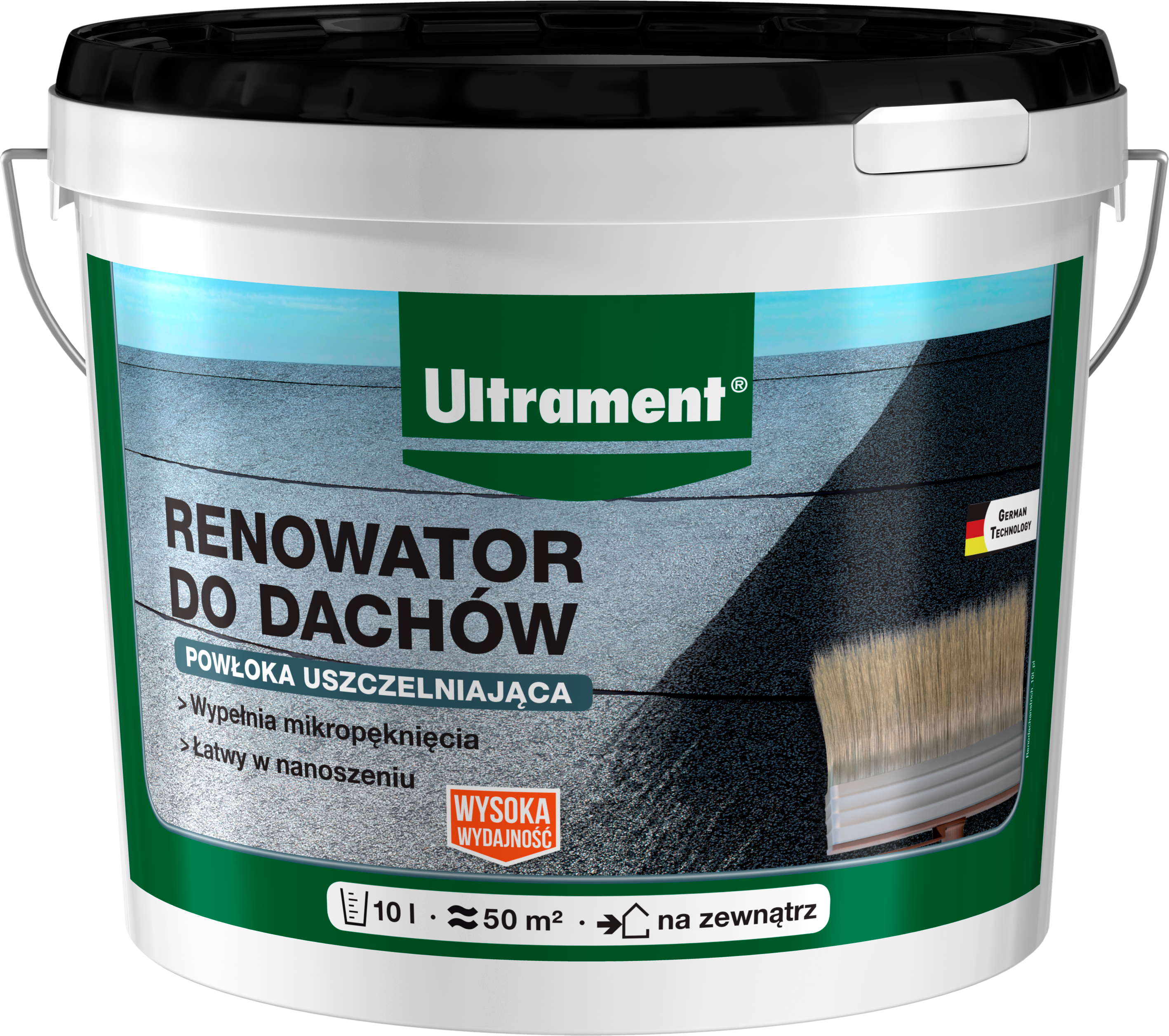 Renowator do dachów czarny 10 litrów Ultrament