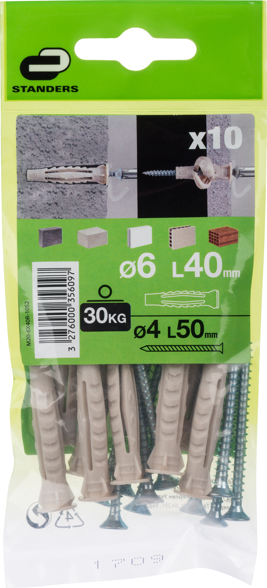 Kołek uniwersalny 6 x 40 mm 10 szt. Standers - 4