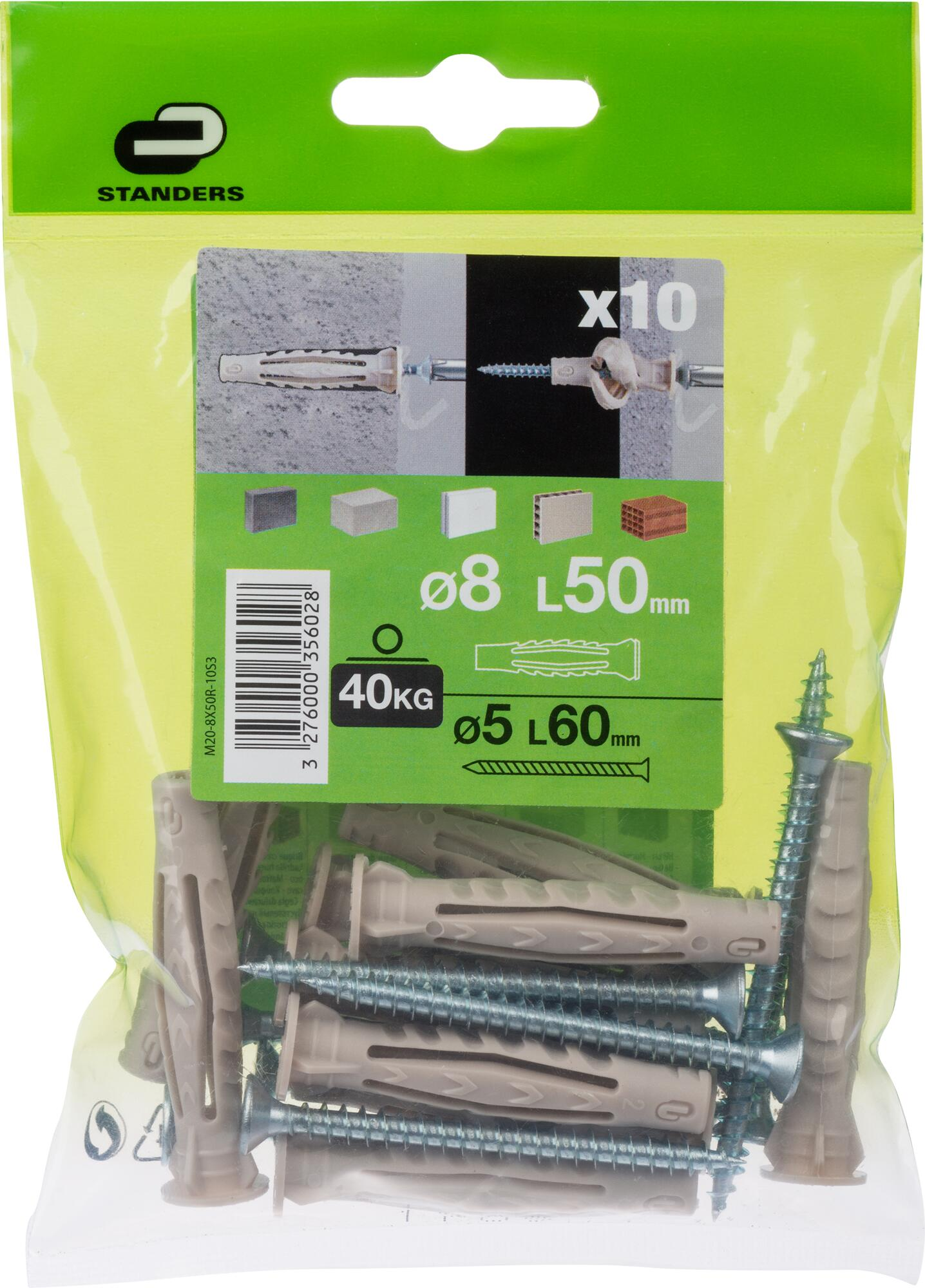 Kołek uniwersalny 8 x 50 mm 10 szt. Standers - 4