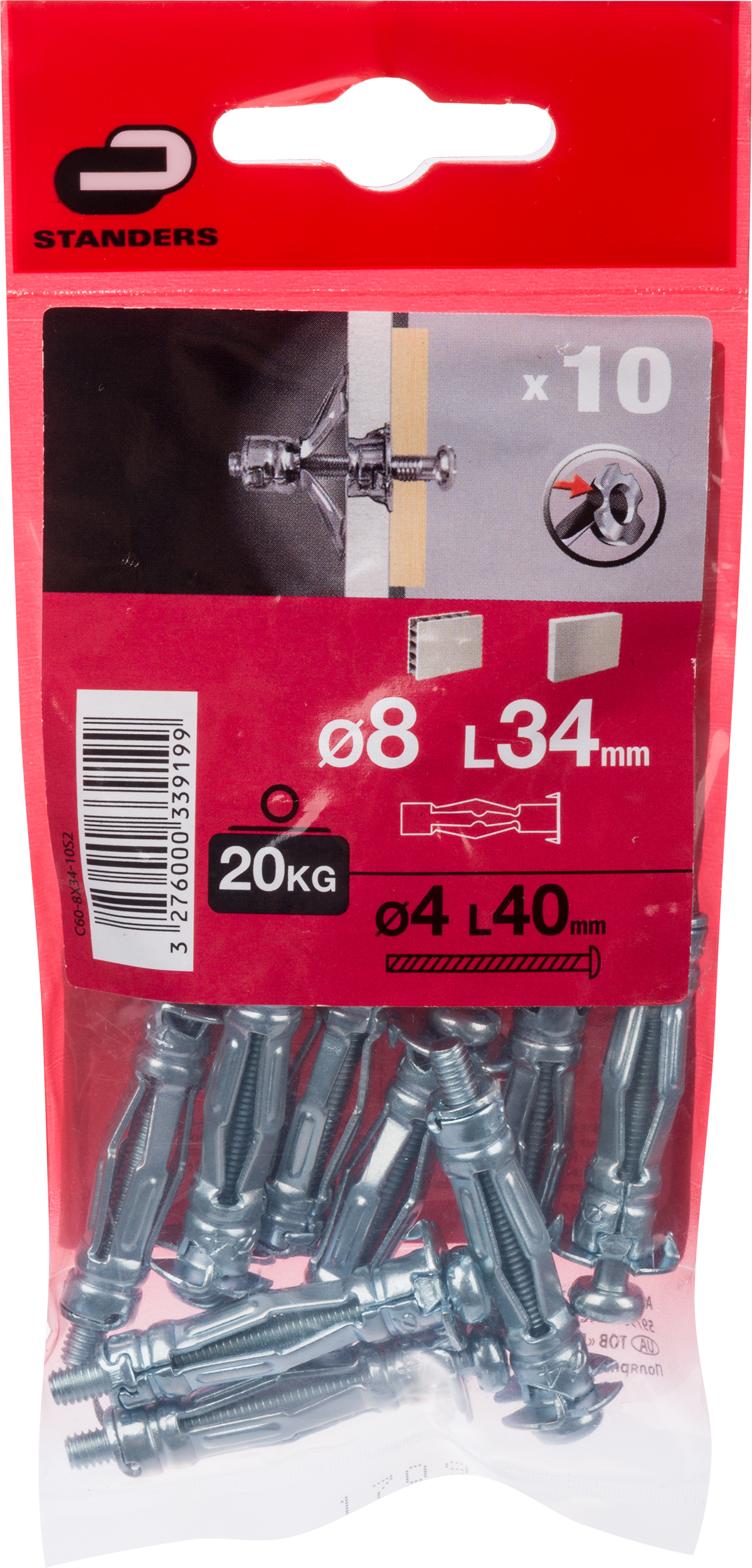 Kołek do GK Molly 8 x 34 mm 10 szt. Standers - 4