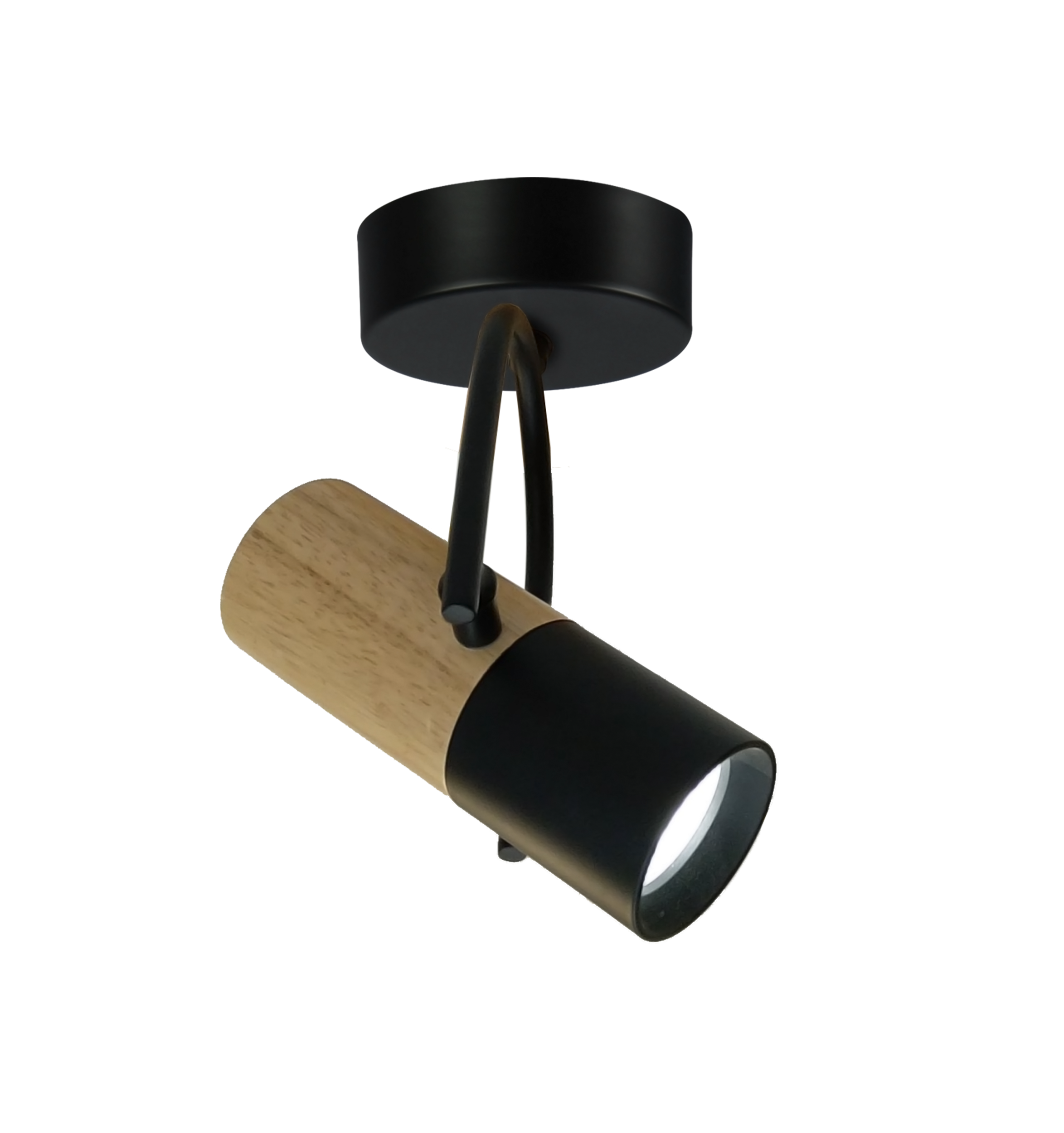 Kinkiet BOVINO czarny z drewnem GU10 LIGHT PRESTIGE