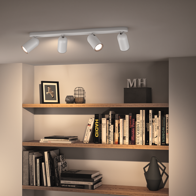 Foco de 4 luces Pongee GU10 blanco 12 cm