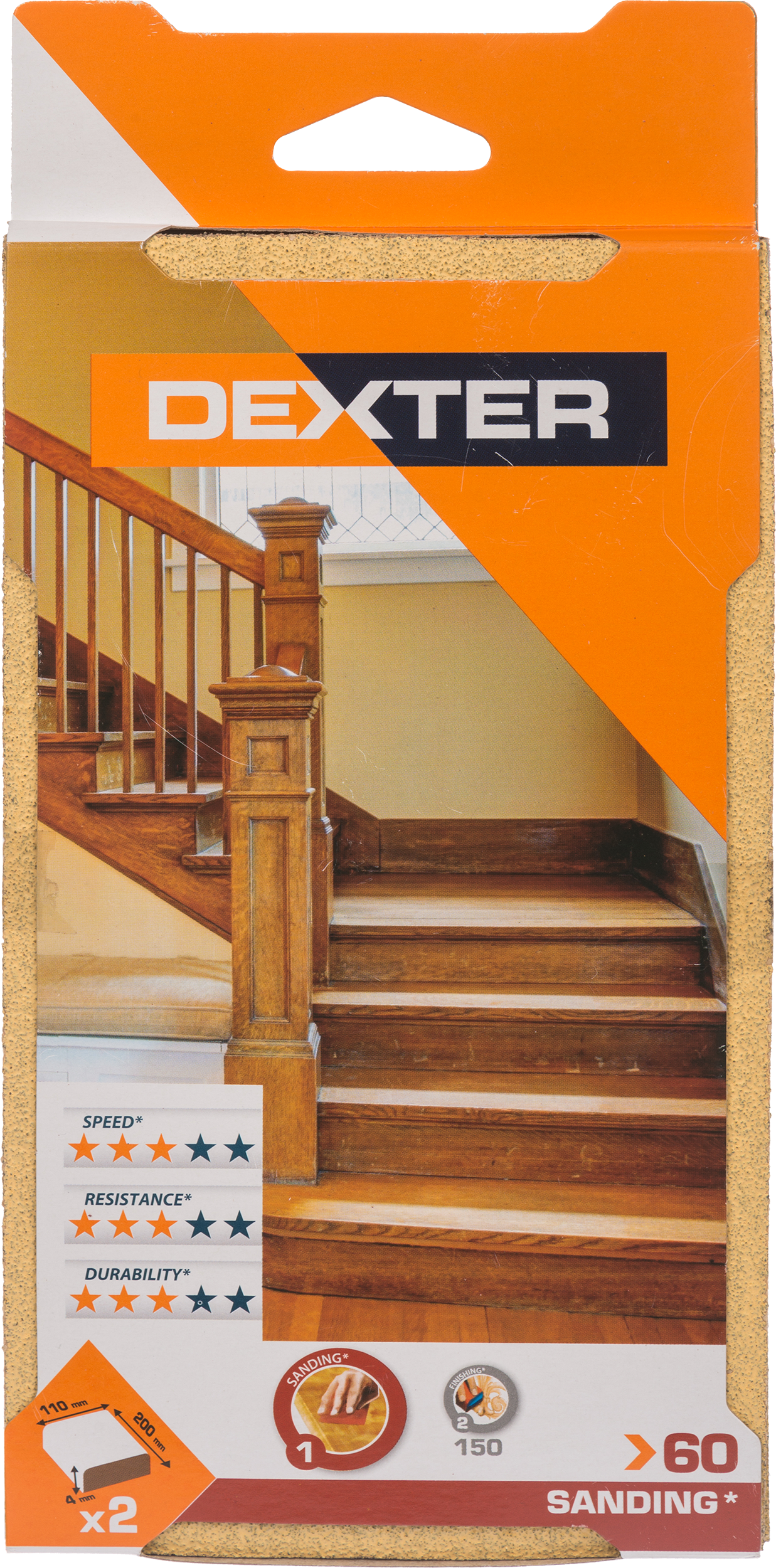 Papier ścierny LEKKI P60 110 x 200 mm DEXTER - 3