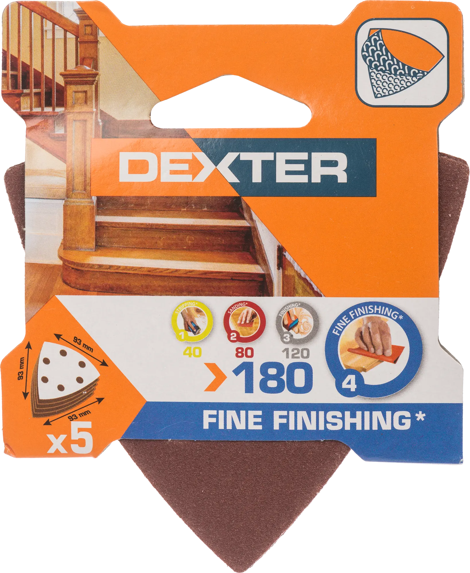 5 lijas para lijadora delta DEXTER 93x93, grano 180 - 8