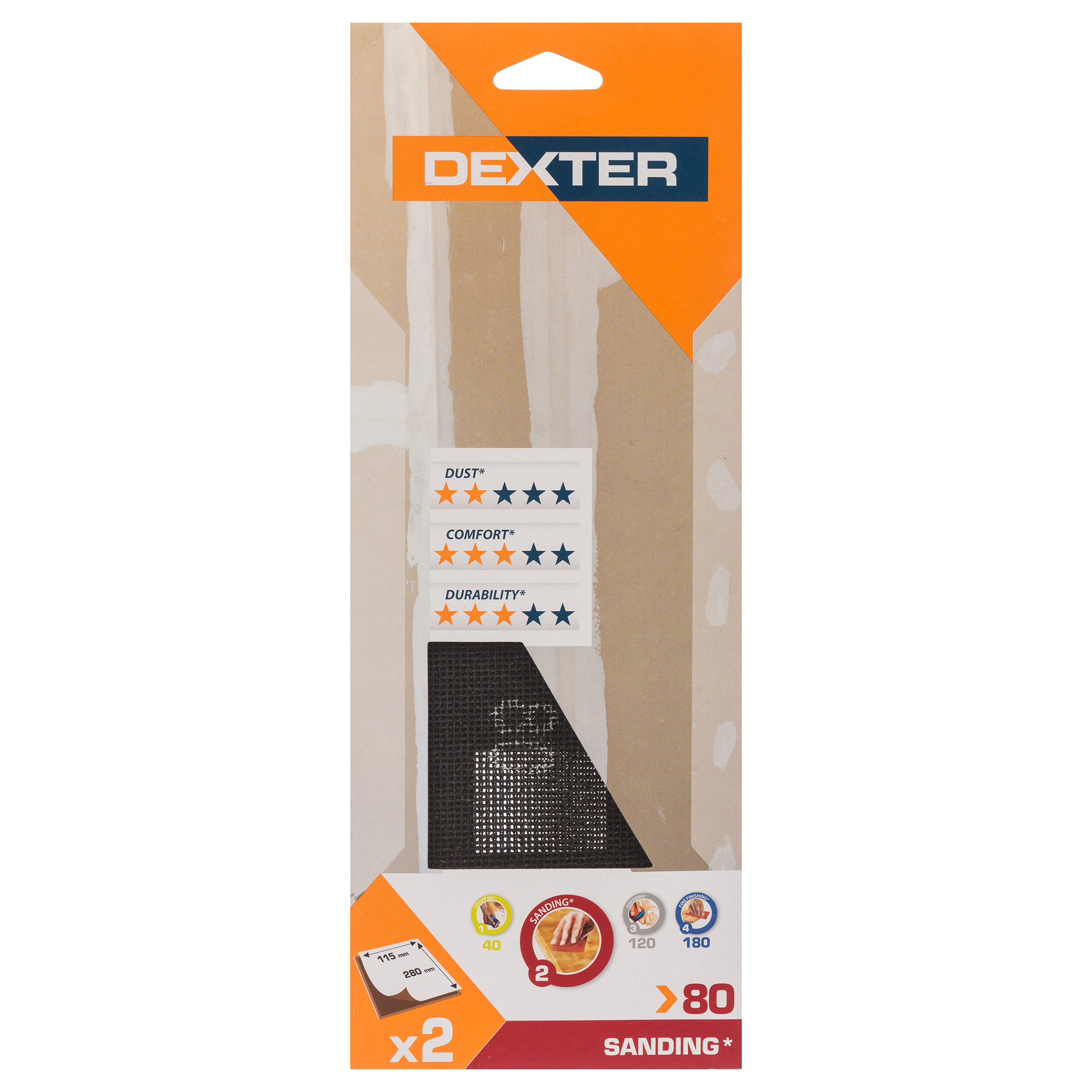 Malla abrasiva DEXTER con grano de 80 - 8