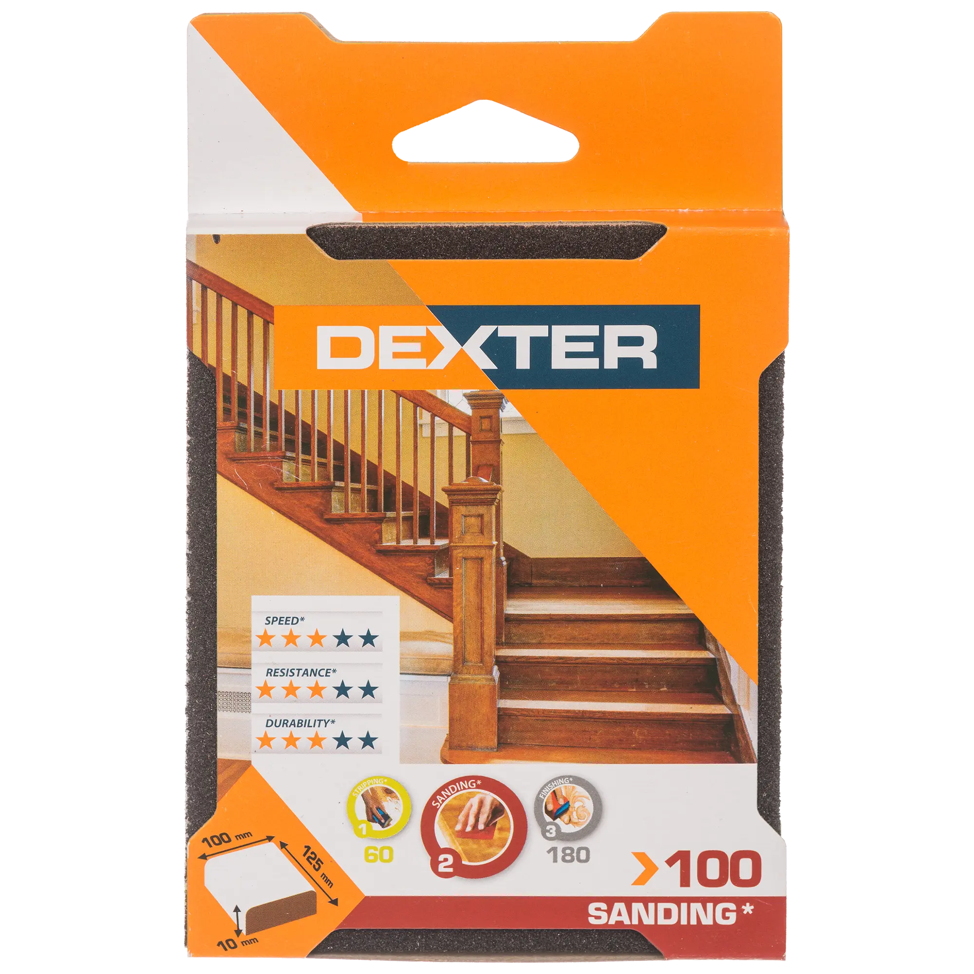 Podkładka do szlifowania P100 DWUSTRONNA 125 x 100 mm DEXTER - 3
