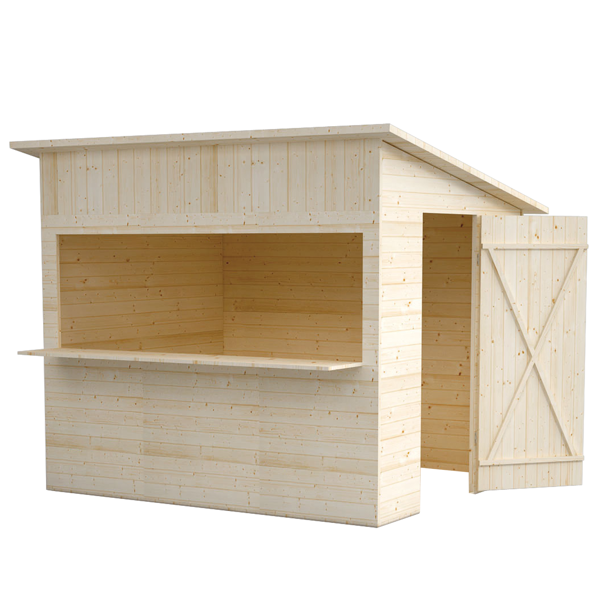 Domek narzędziowy drewniany / budka handlowa Irys 240x200x215cm Megiw