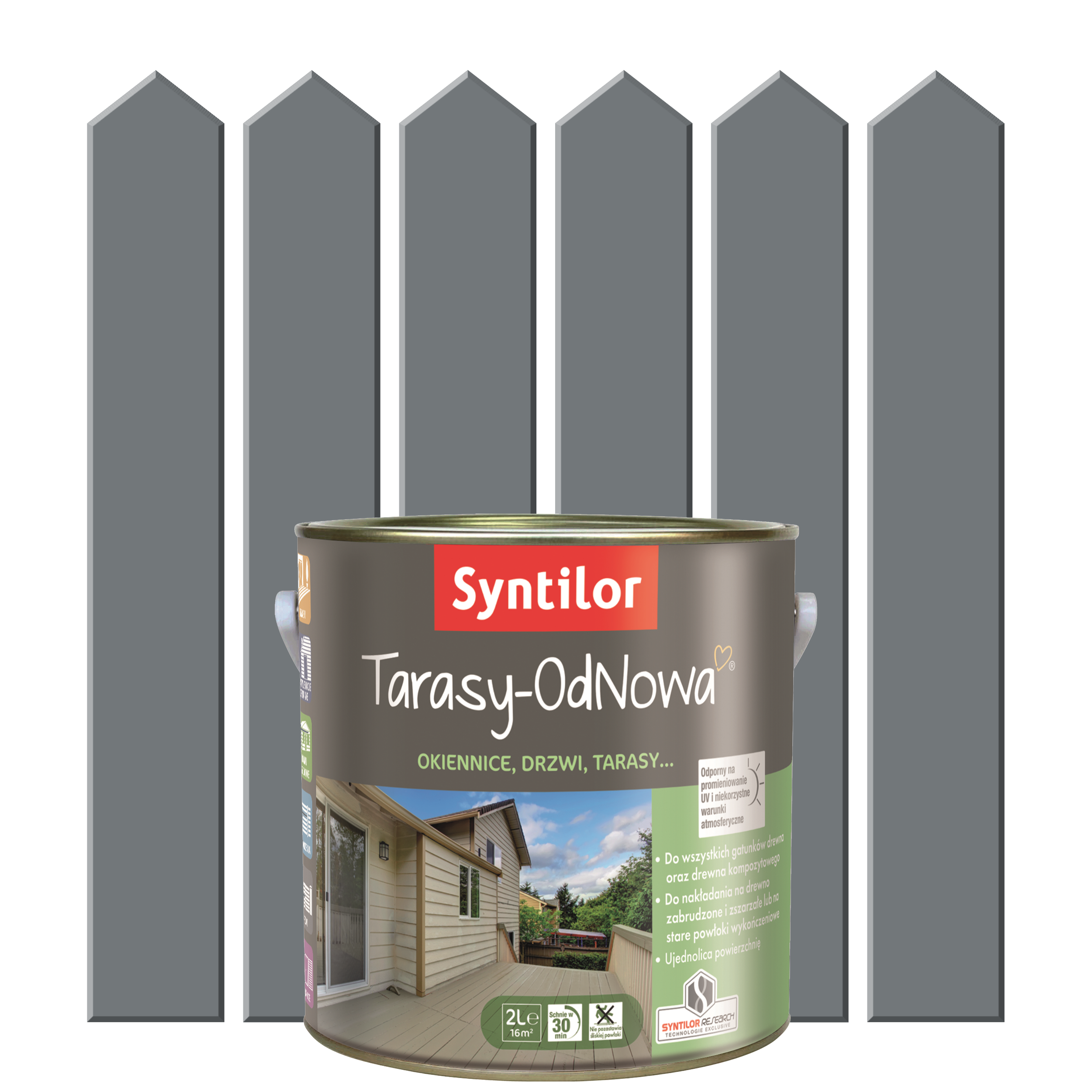 Farba do drewna TARASY ODNOWA 2 l Szary Ciemny SYNTILOR