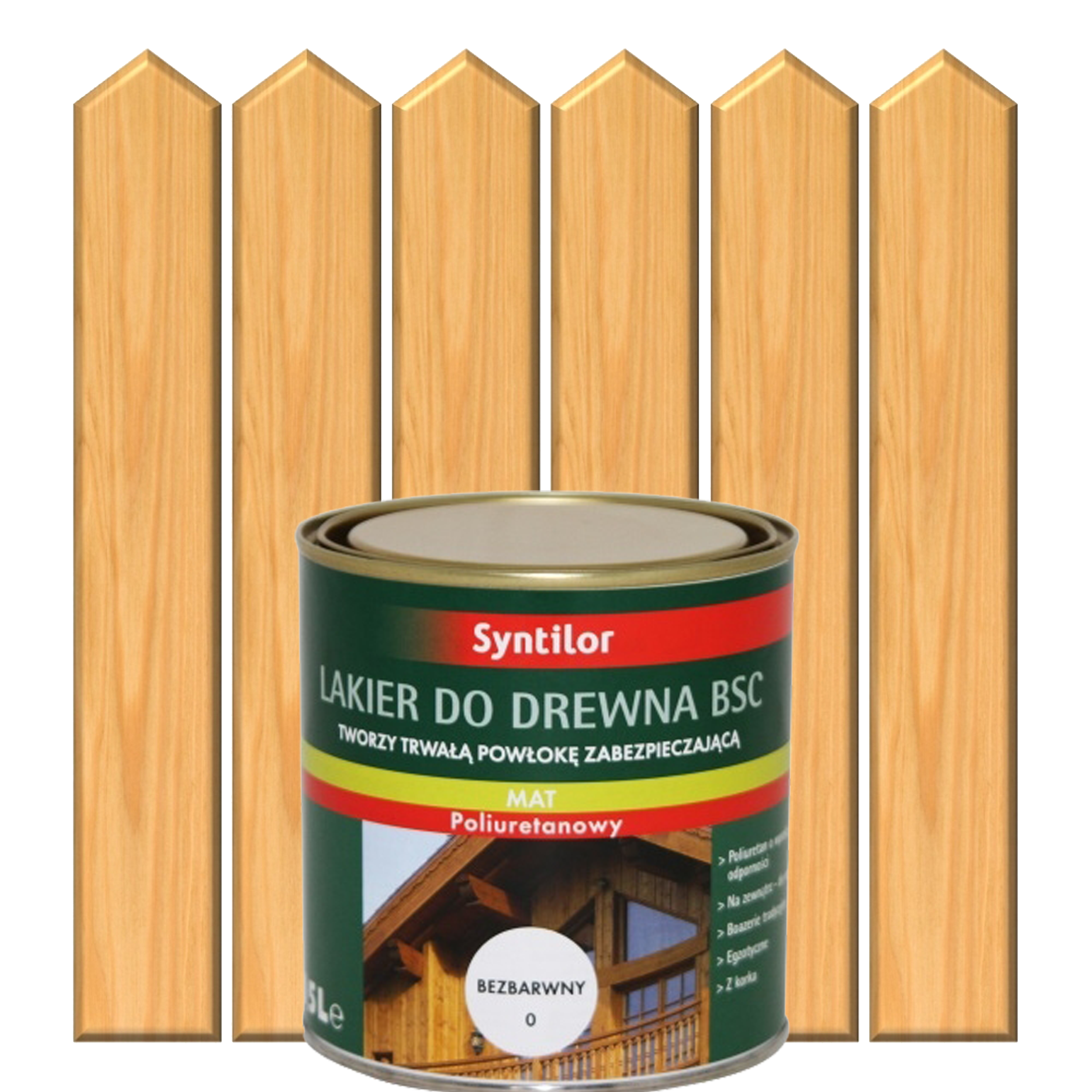 Lakier zewnętrzny do drewna BSC 0.25 l Bezbarwny Mat SYNTILOR - 2