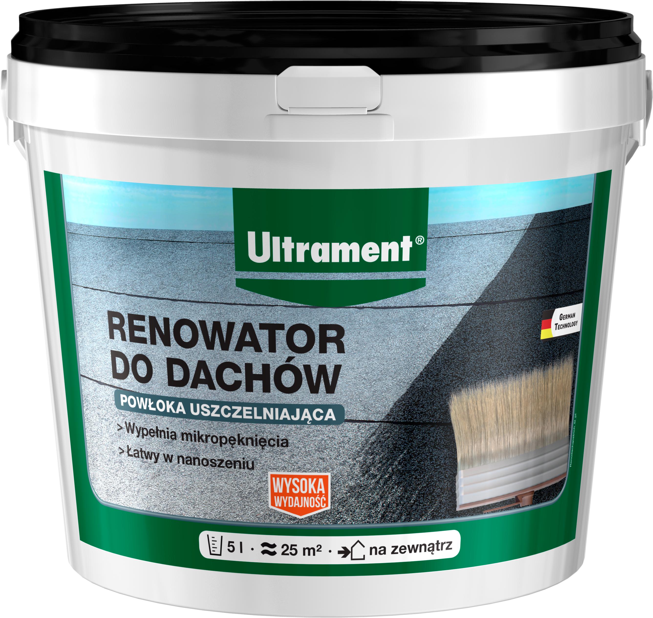 Renowator do dachów czarny 5 litrów Ultrament