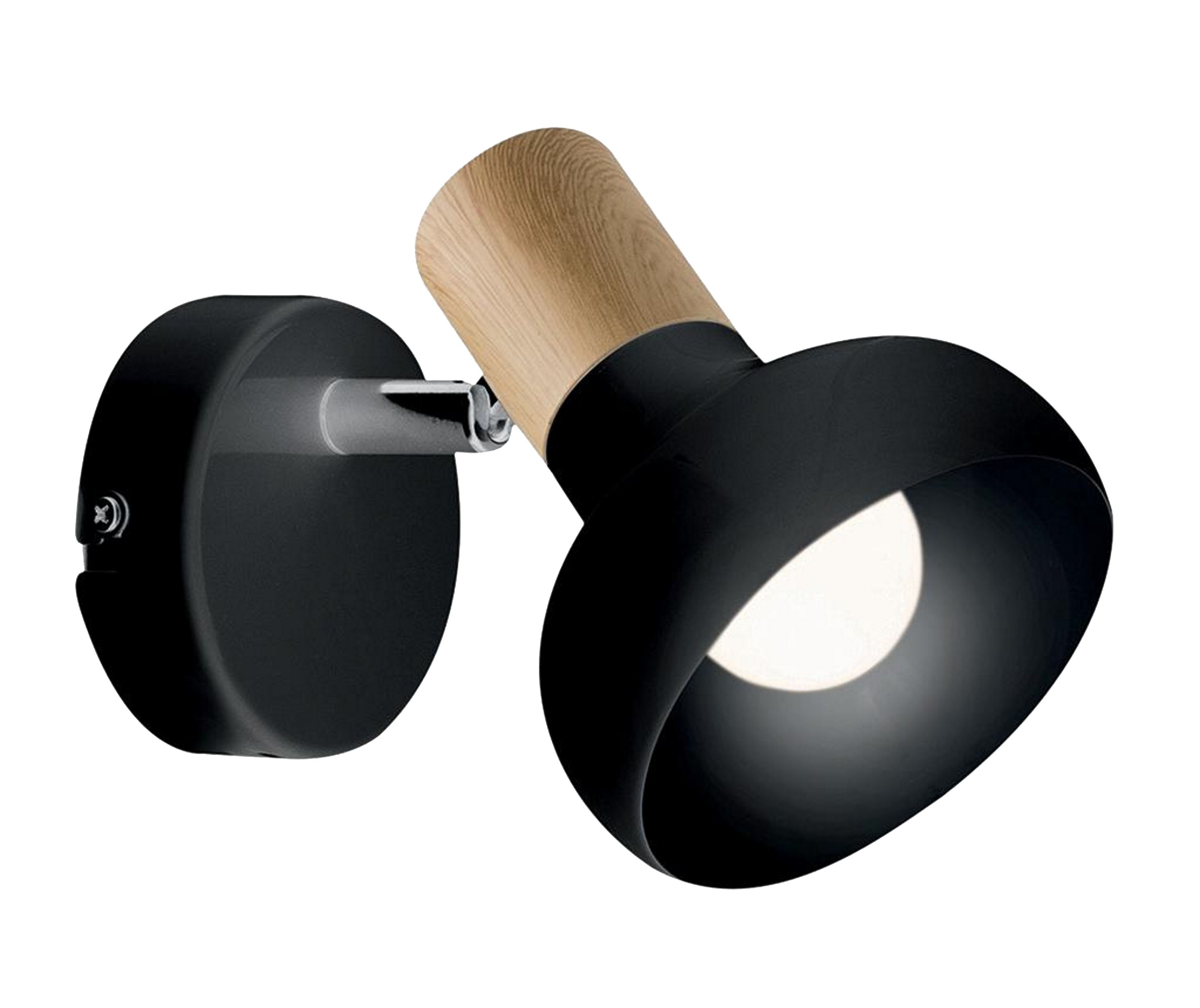 Reflektorek AREZZO czarny z drewnem E14 LIGHT PRESTIGE