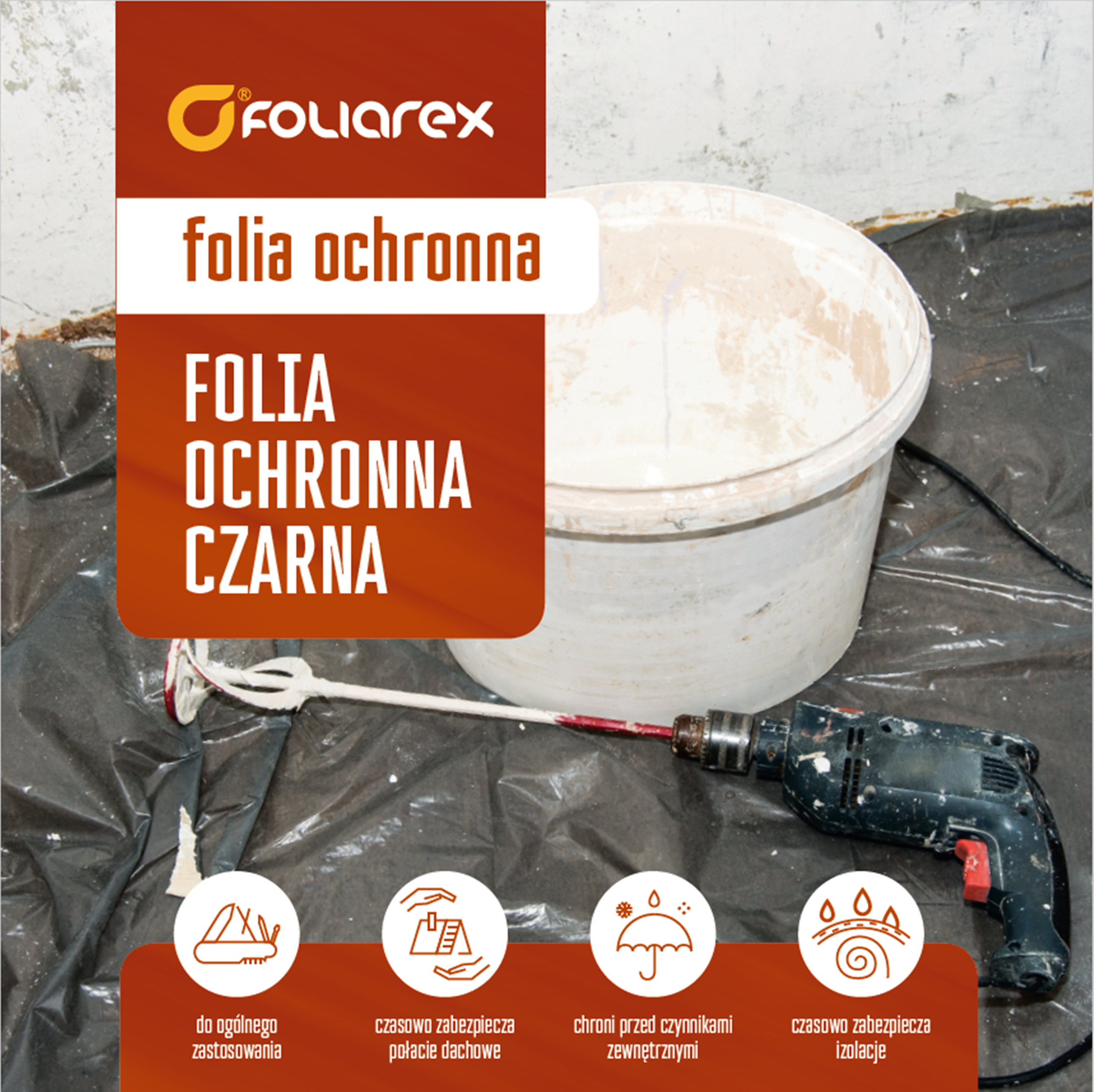 Folia ochronna Czarna 0,05 mm 20 m2 FOLIAREX - 2