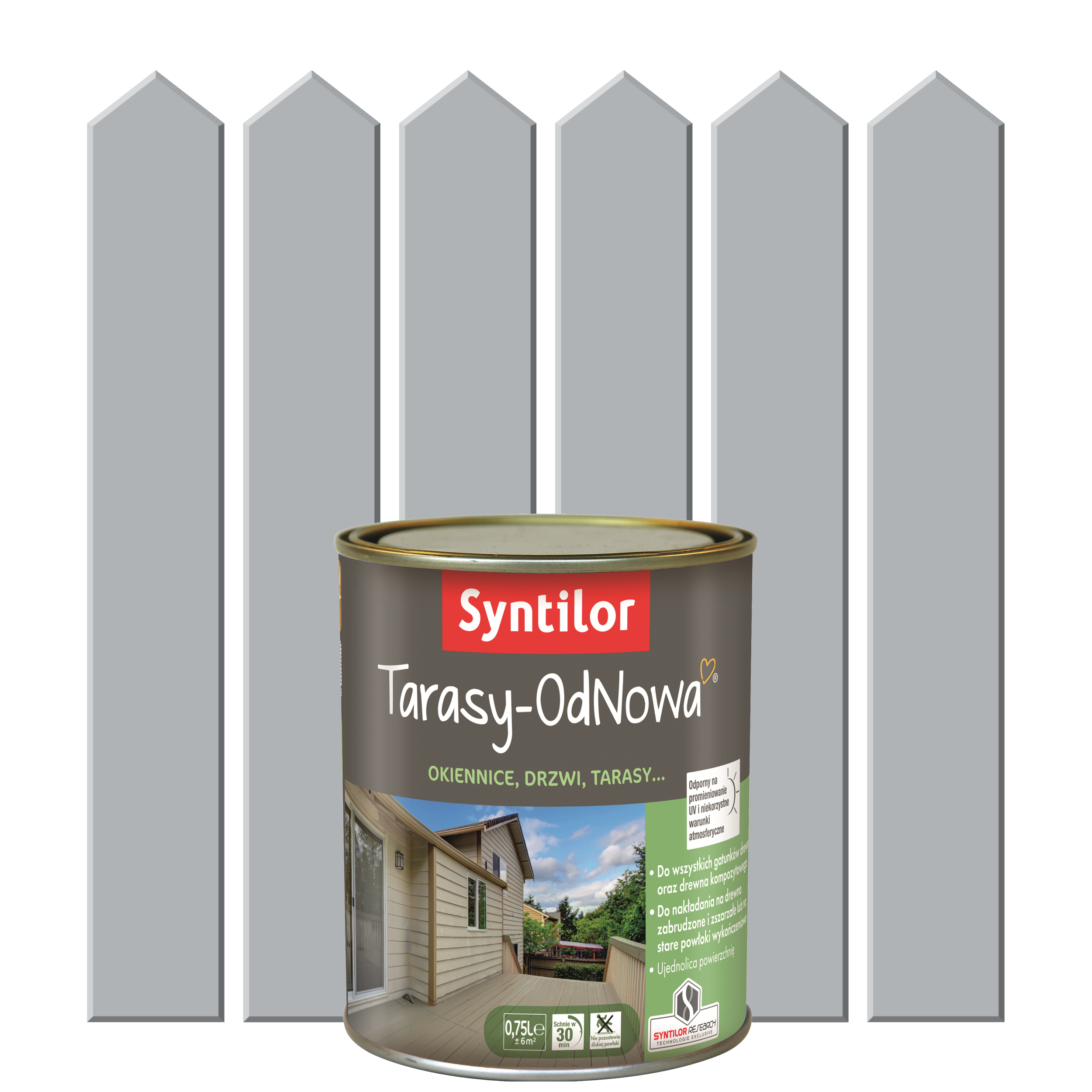 Farba do drewna TARASY ODNOWA 0.75 l Szary Jasny SYNTILOR