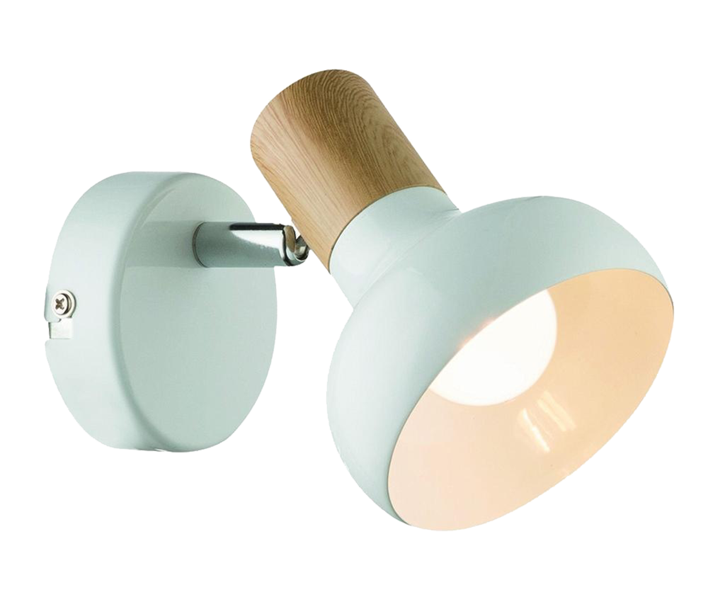 Reflektorek AREZZO biały z drewnem E14 LIGHT PRESTIGE