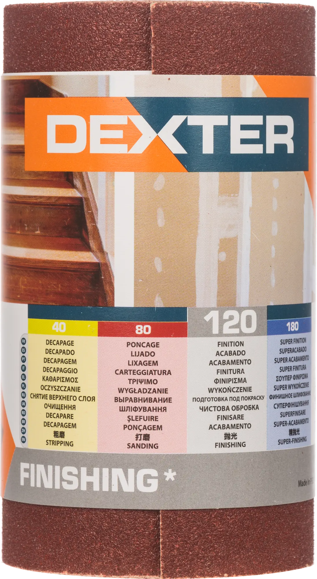 Papier ścierny ROLKA PAPIER P120 93 x 2.5 m DEXTER - 3