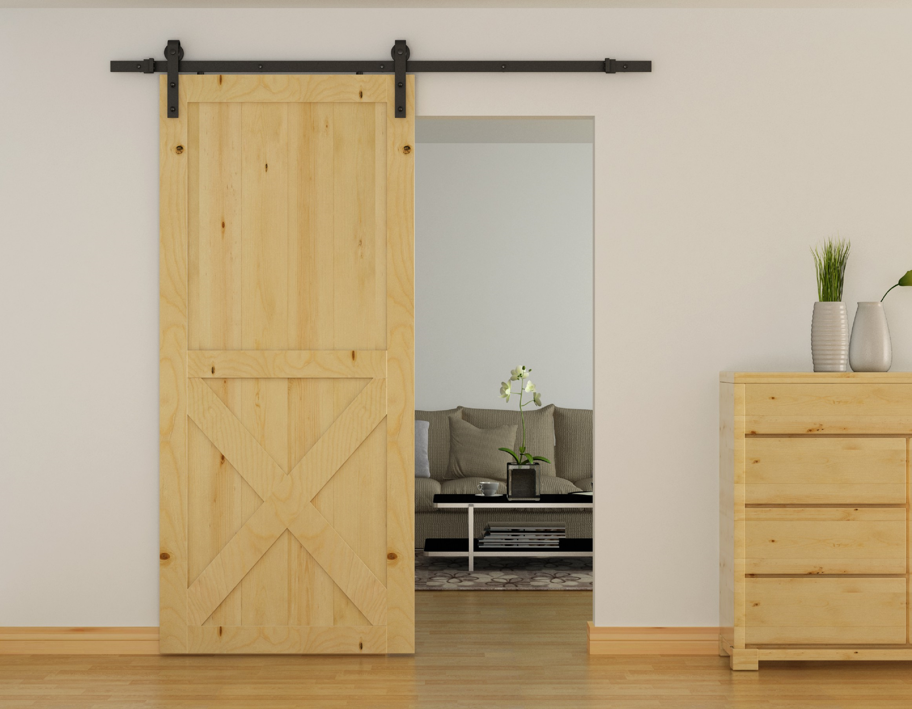 System przesuwny naścienny do drzwi przesuwnych Loft Czarny - 6