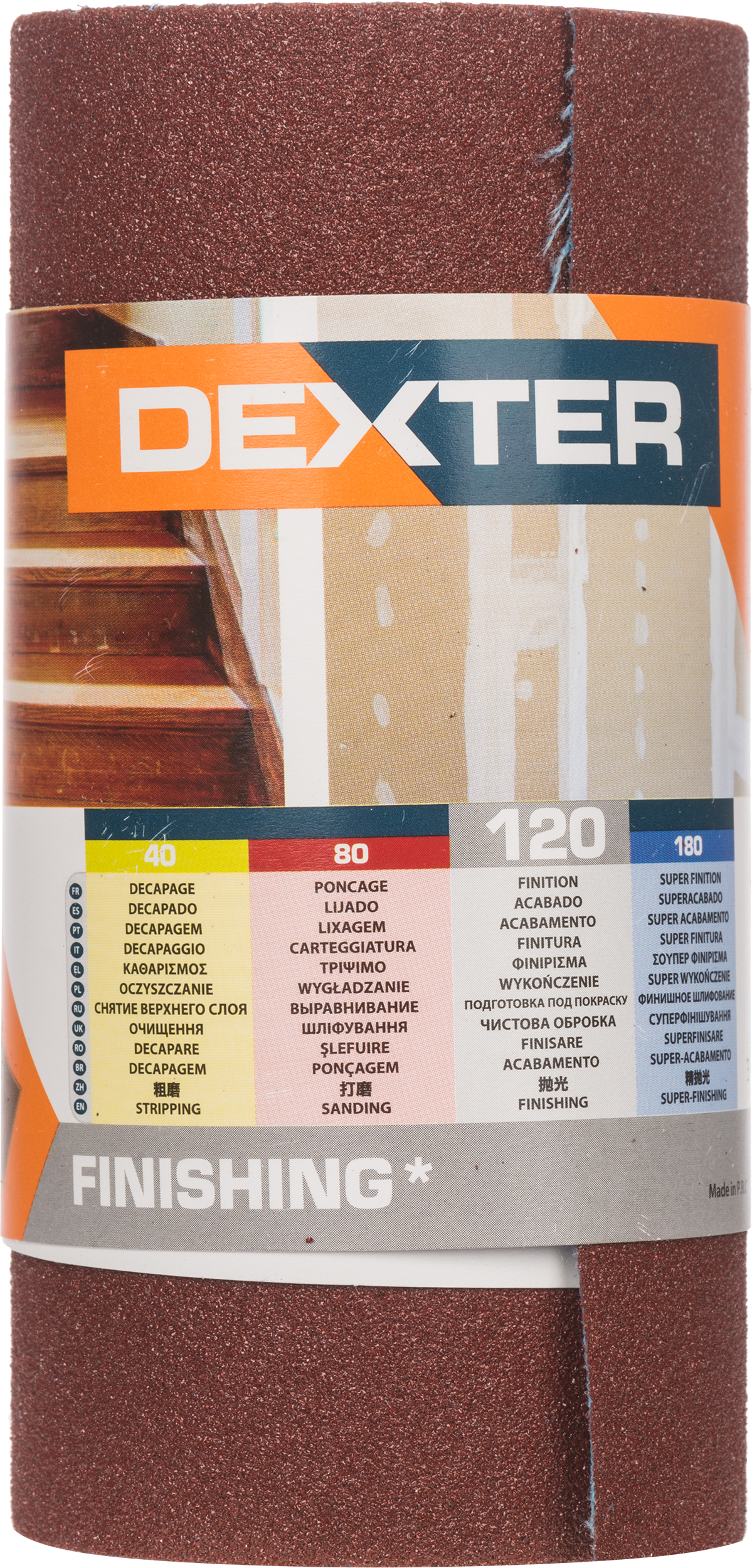 Papier ścierny ROLKA PŁÓTNO P120 115 mm x 2.5 m DEXTER - 3