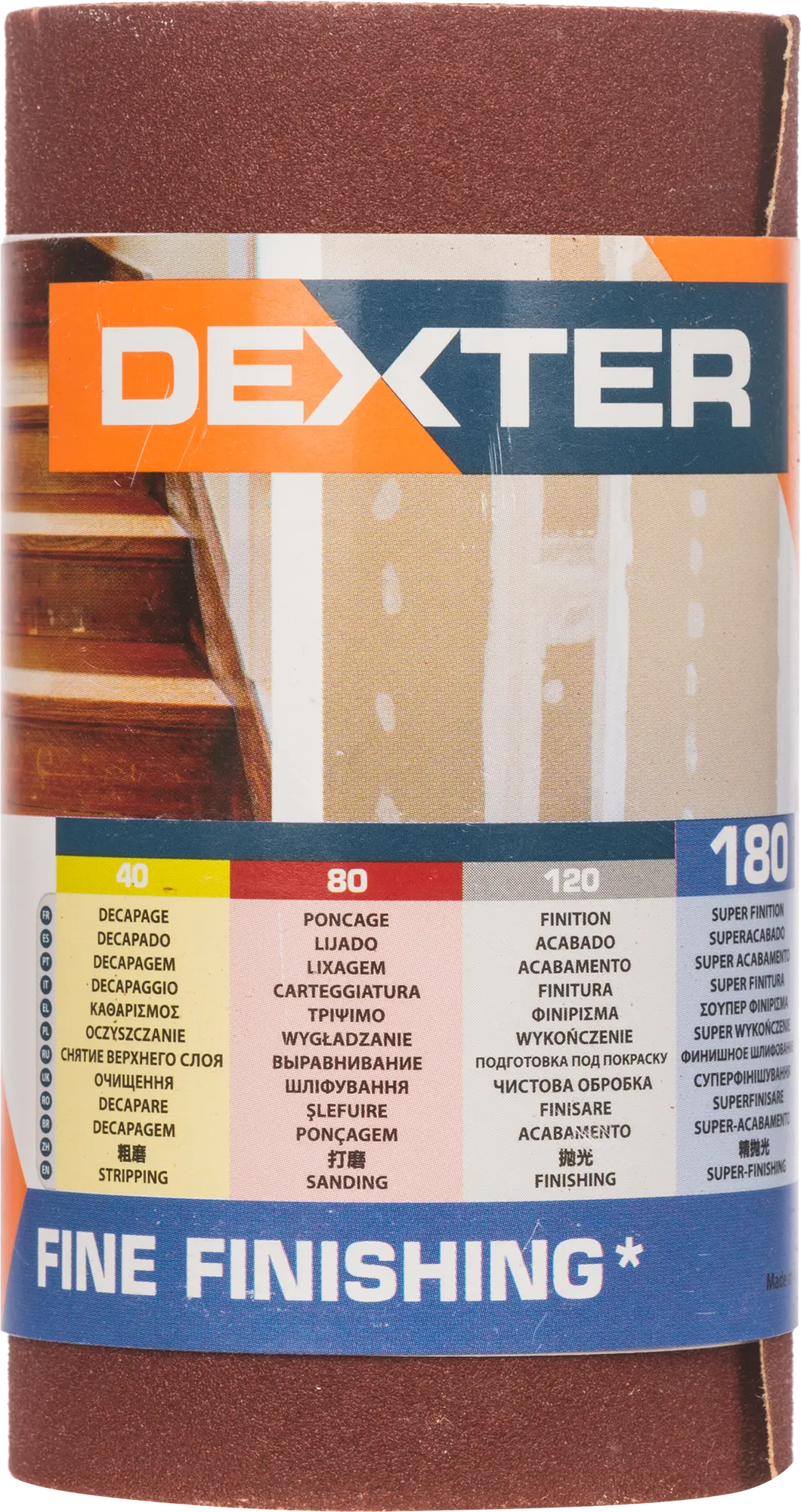 Papier ścierny ROLKA PAPIER P180 93 mm x 2.5 m DEXTER - 3