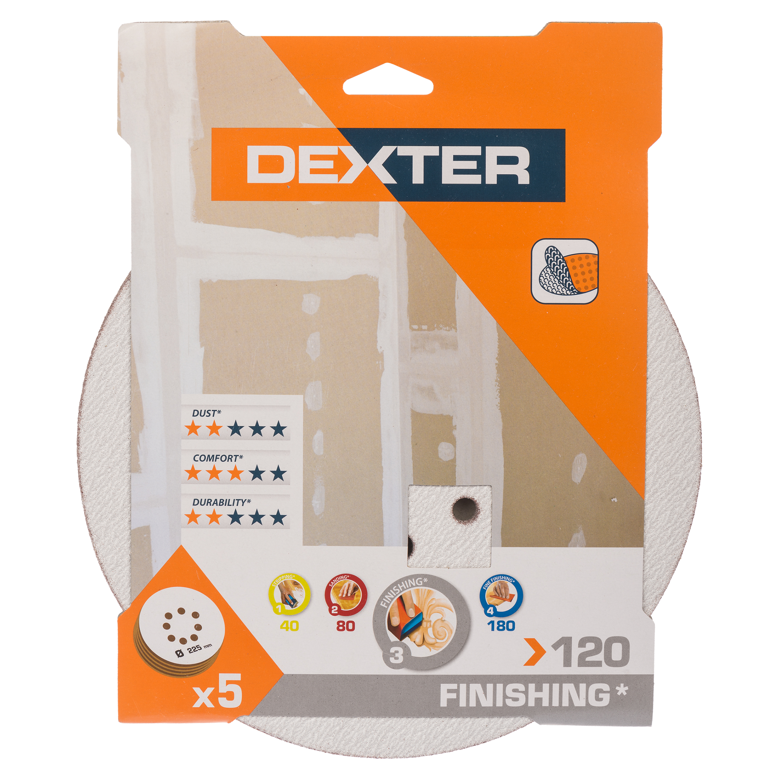 5 Disco abrasivo DEXTER para lijadora 120 - 7
