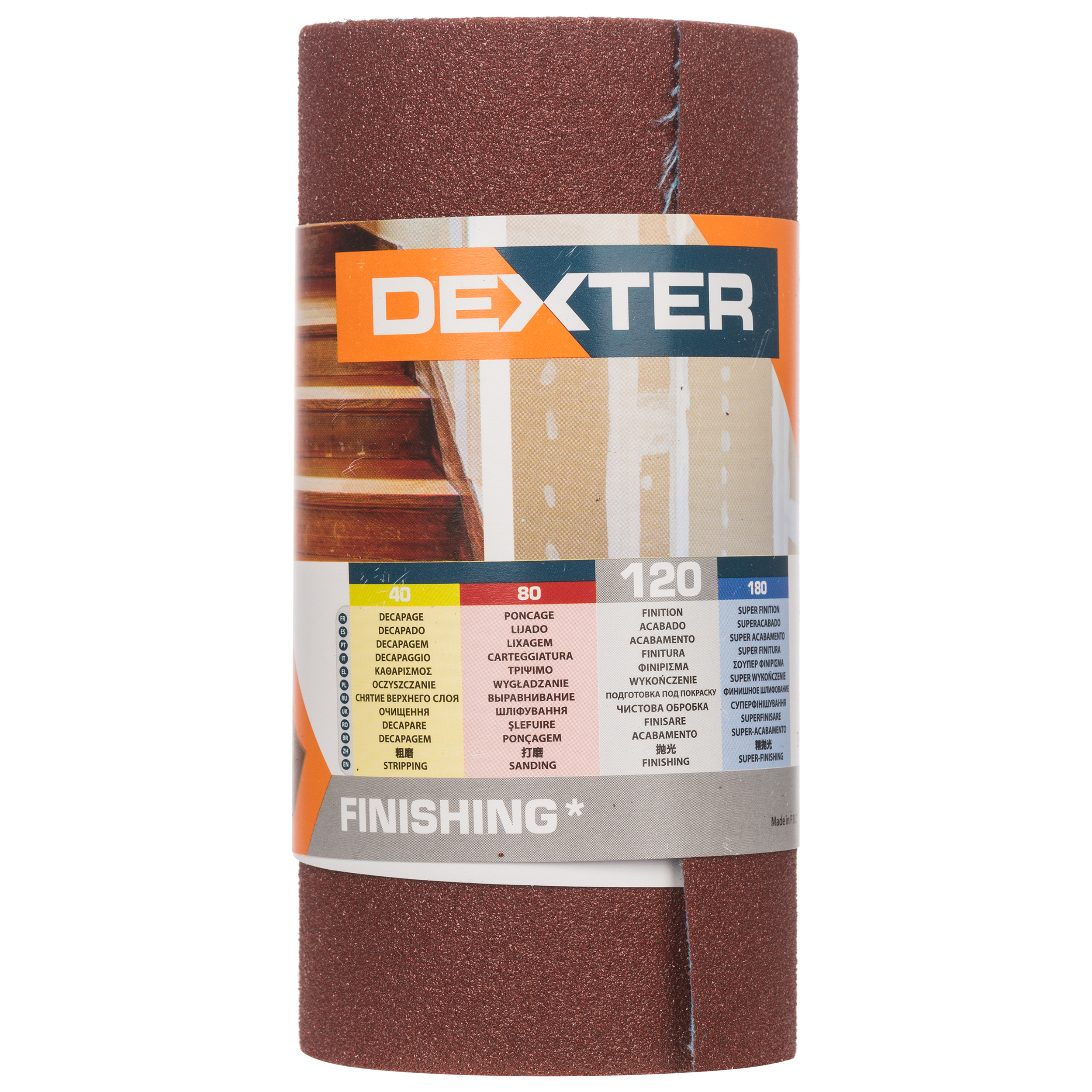 Papier ścierny ROLKA PŁÓTNO P120 115 mm x 2.5 m DEXTER - 2