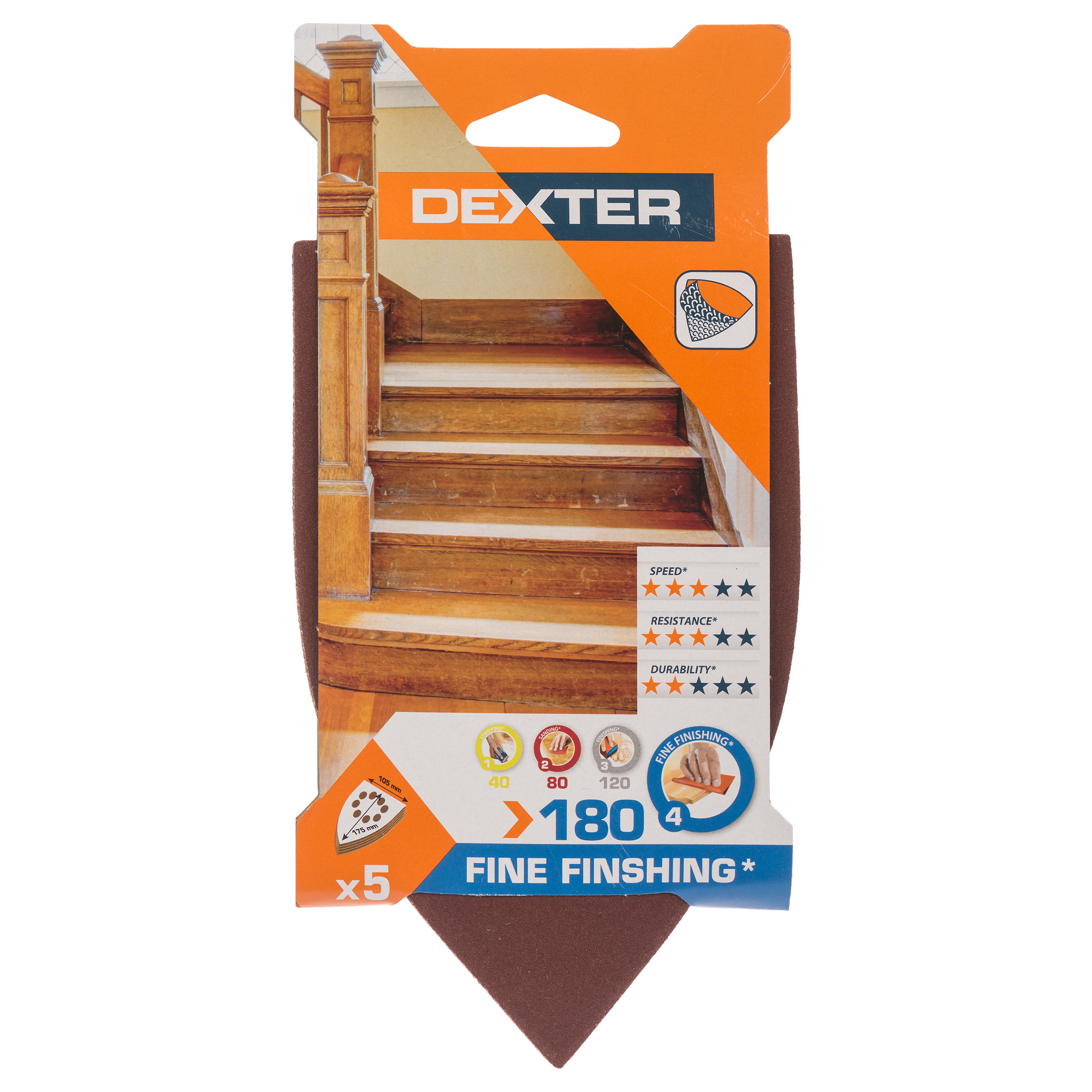 5 lijas para multijadora DEXTER 175x105, grano 180 - 8
