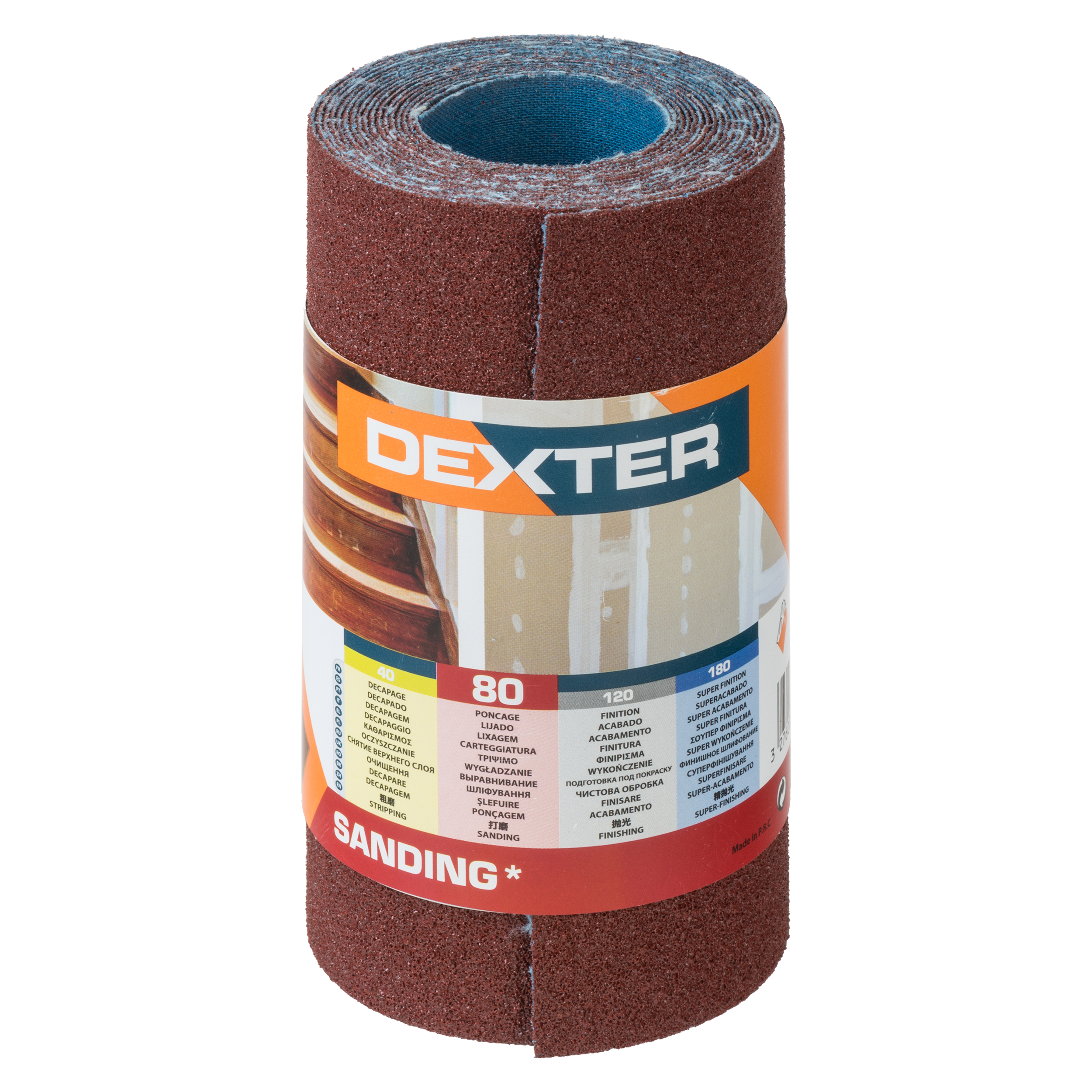 Rollo de paño abrasivo dexter con grano de 80